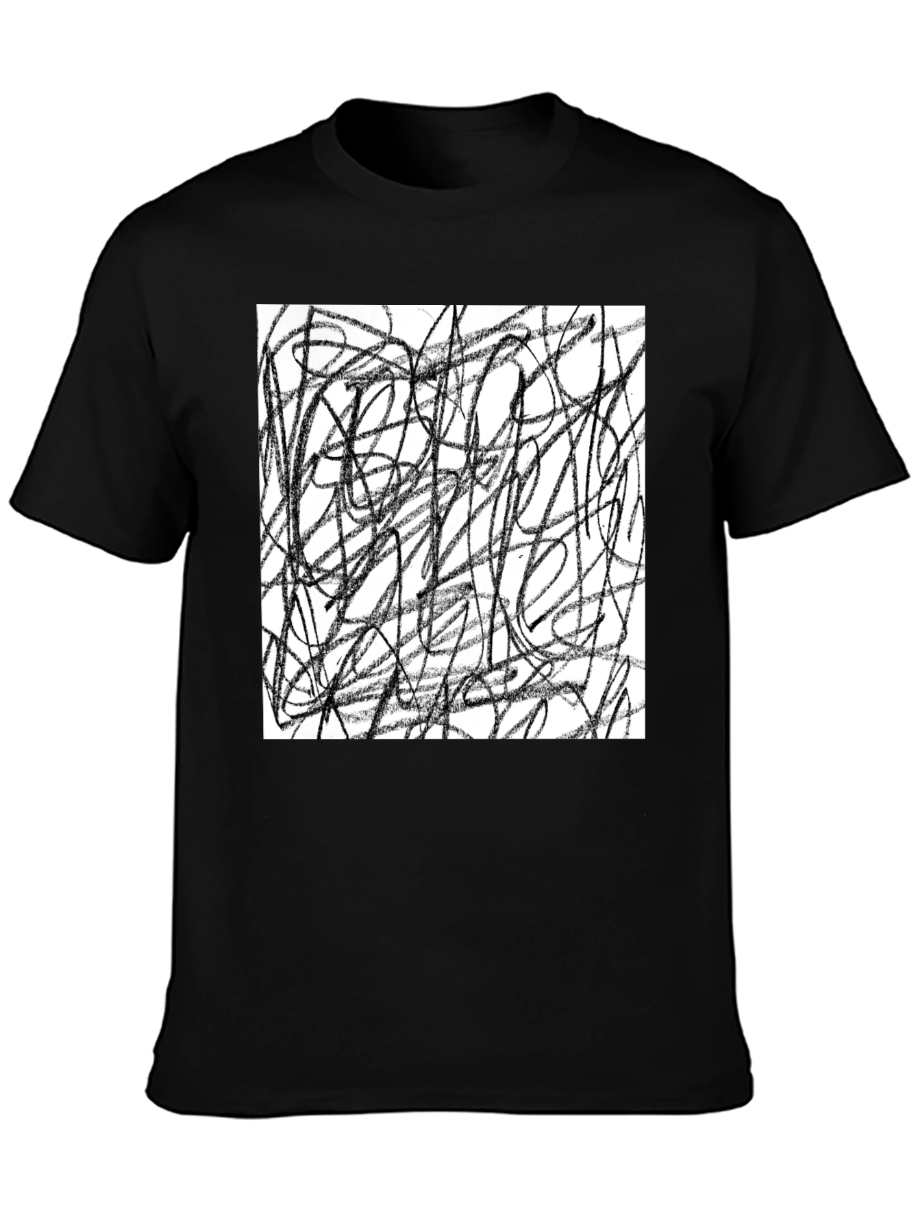Abstract Lines Graphic Black Tee
