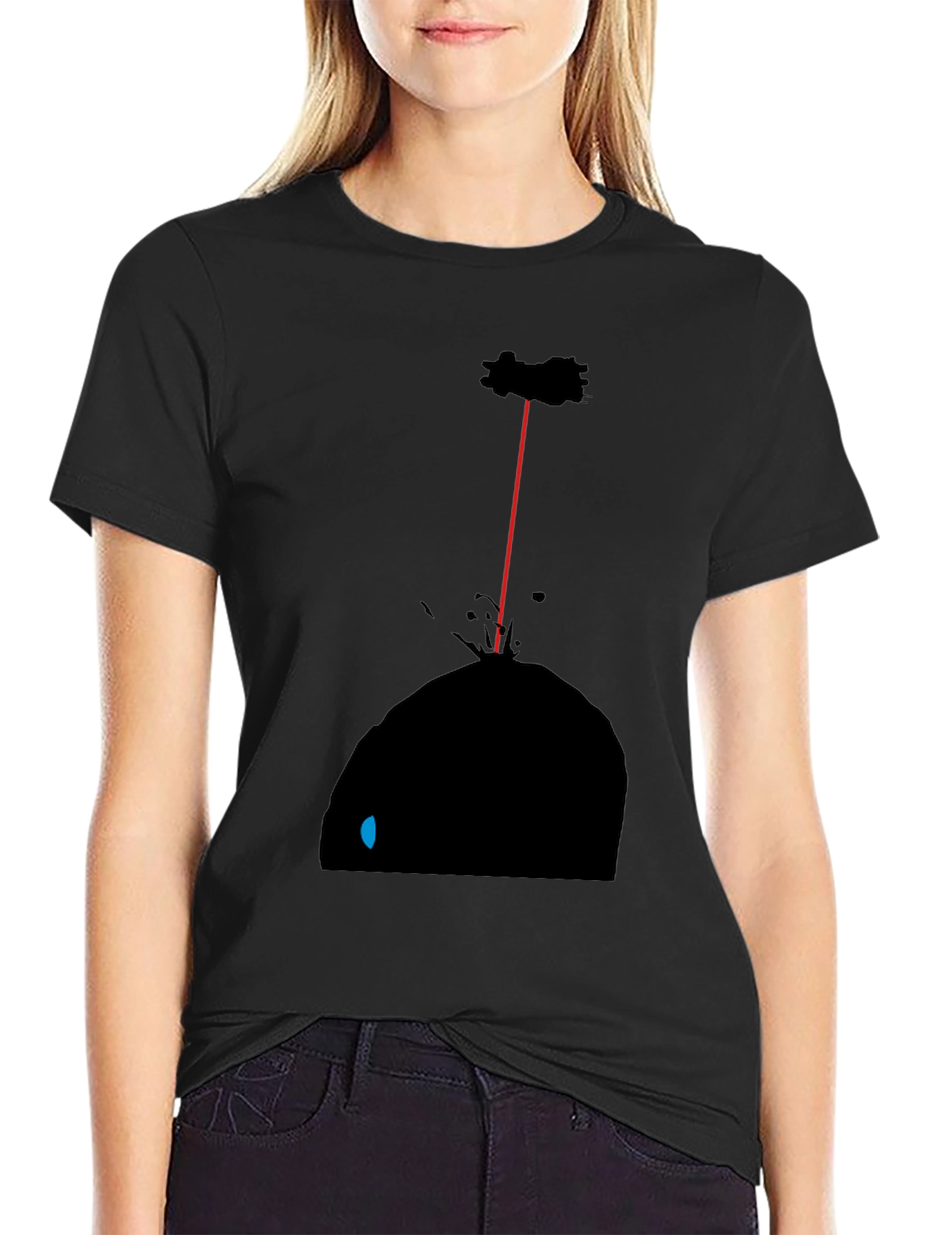 Abstract Black Graphic Tee - Artistic Laser Design