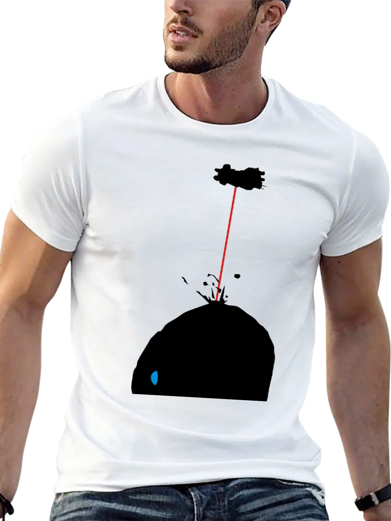 Abstract Black Graphic Tee - Artistic Laser Design