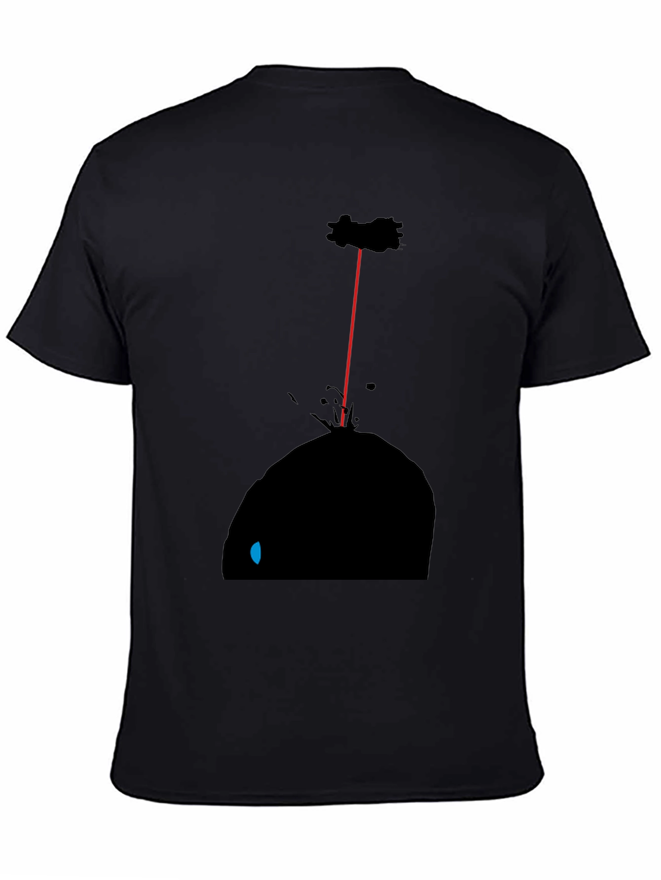 Abstract Black Graphic Tee - Artistic Laser Design