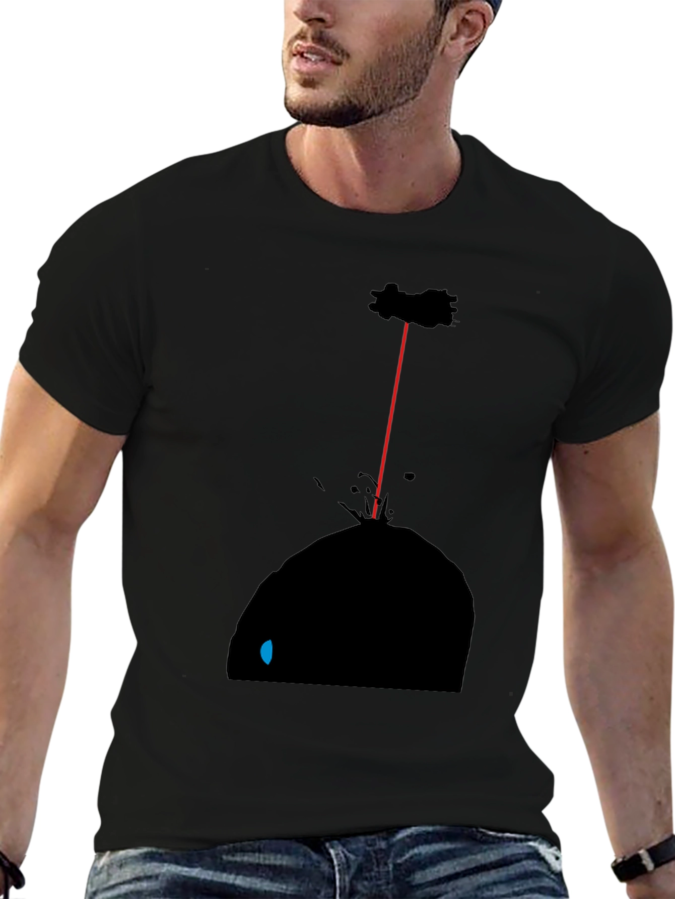 Abstract Black Graphic Tee - Artistic Laser Design