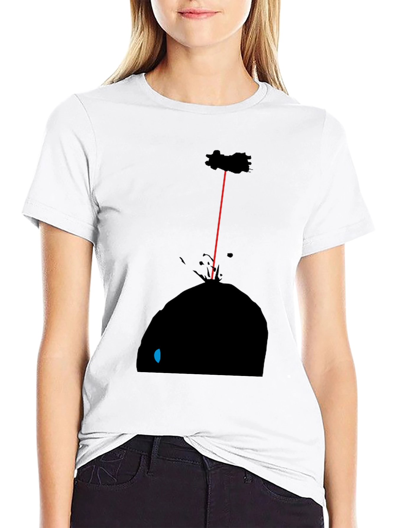Abstract Black Graphic Tee - Artistic Laser Design