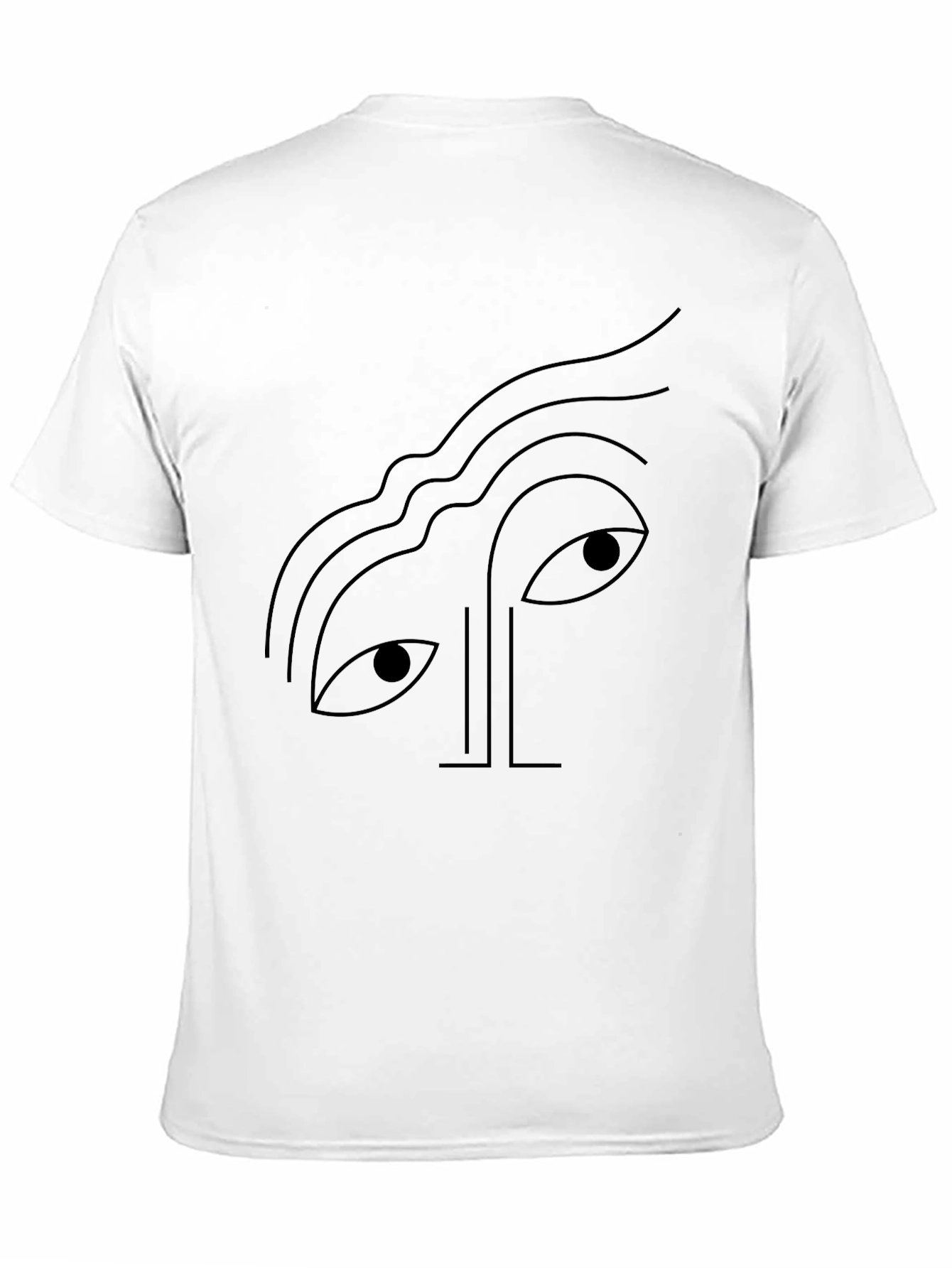 Abstract Face Graphic Tee - Black Cotton T-Shirt