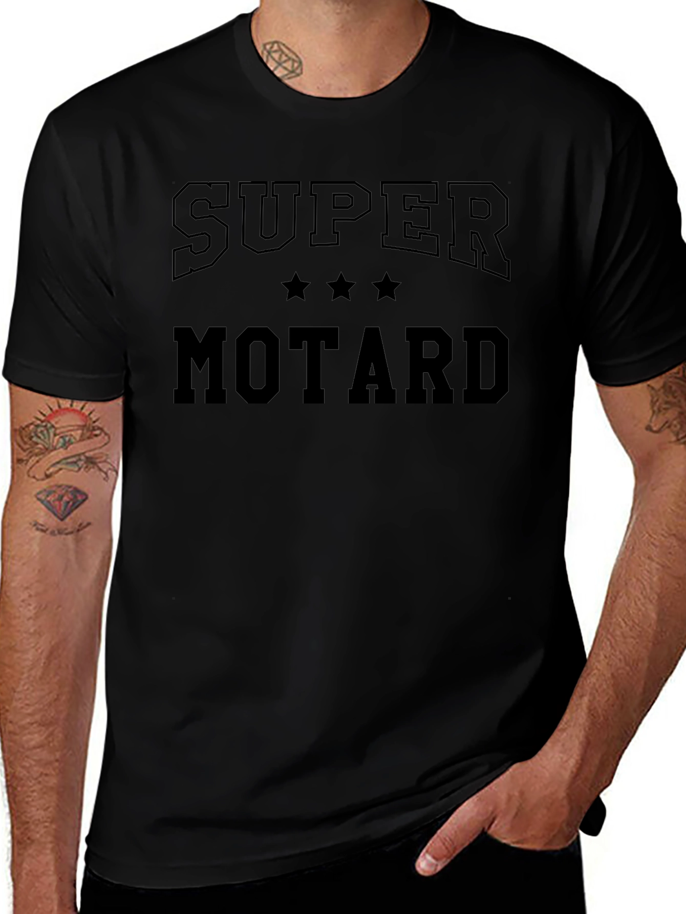 Super Motard Graphic Tee - Black Cotton T-Shirt