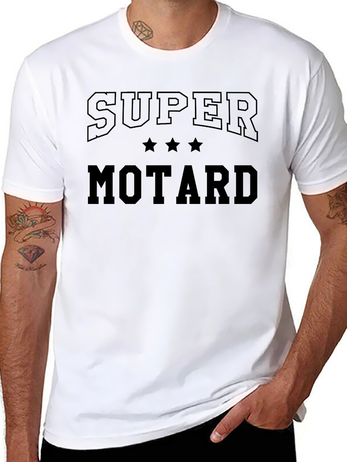 Super Motard Graphic Tee - Black Cotton T-Shirt