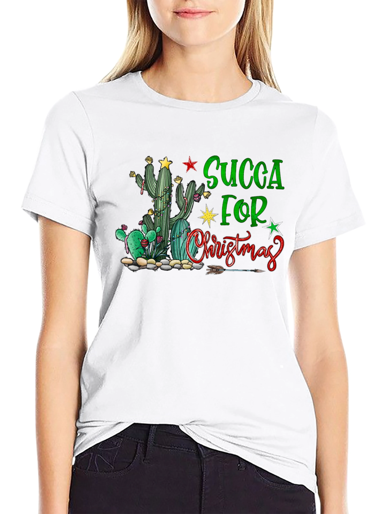 Succa For Christmas T-Shirt - Cactus Holiday Tee