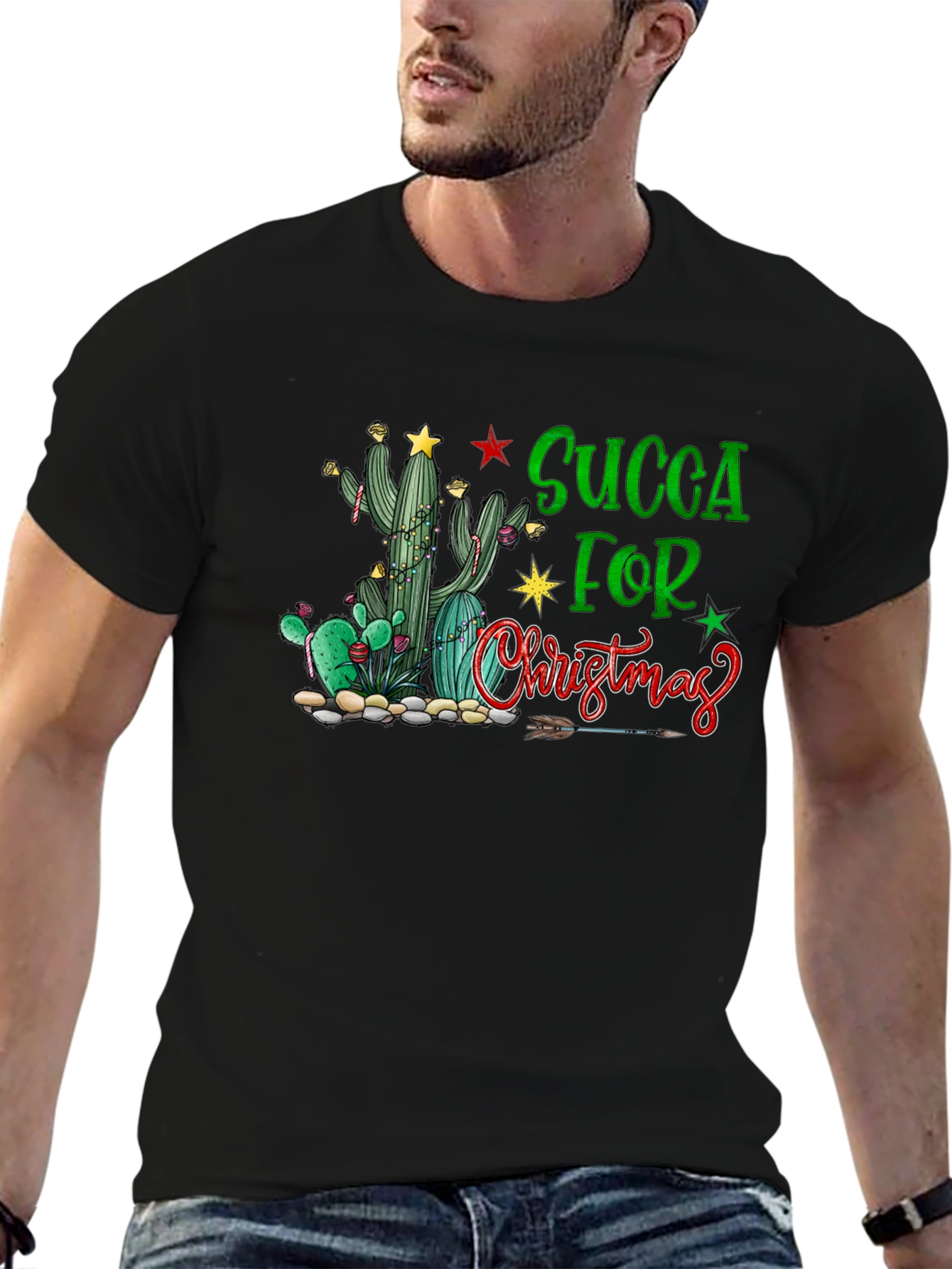 Succa For Christmas T-Shirt - Cactus Holiday Tee