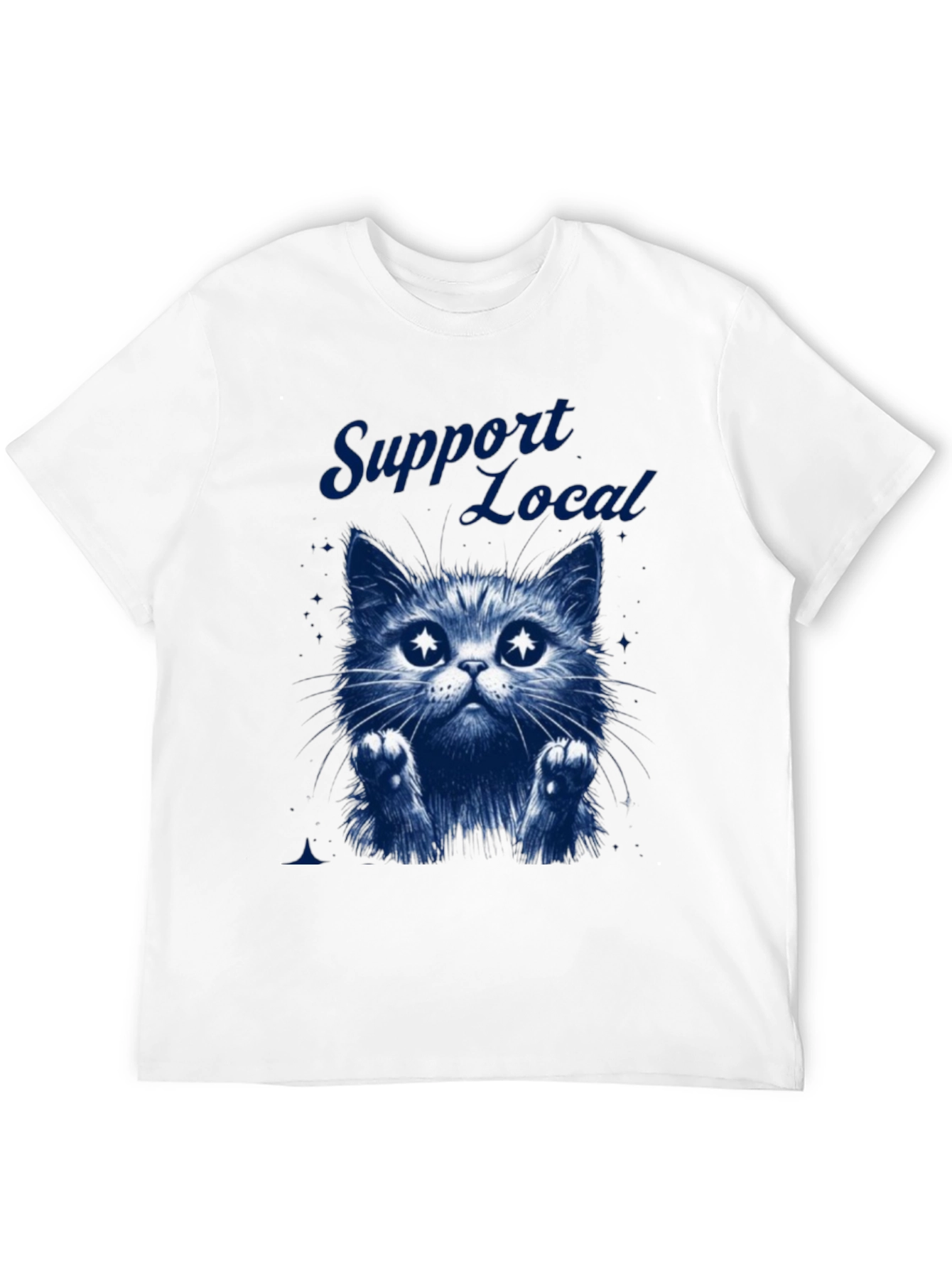 Support Local Cat Graphic T-Shirt - Black