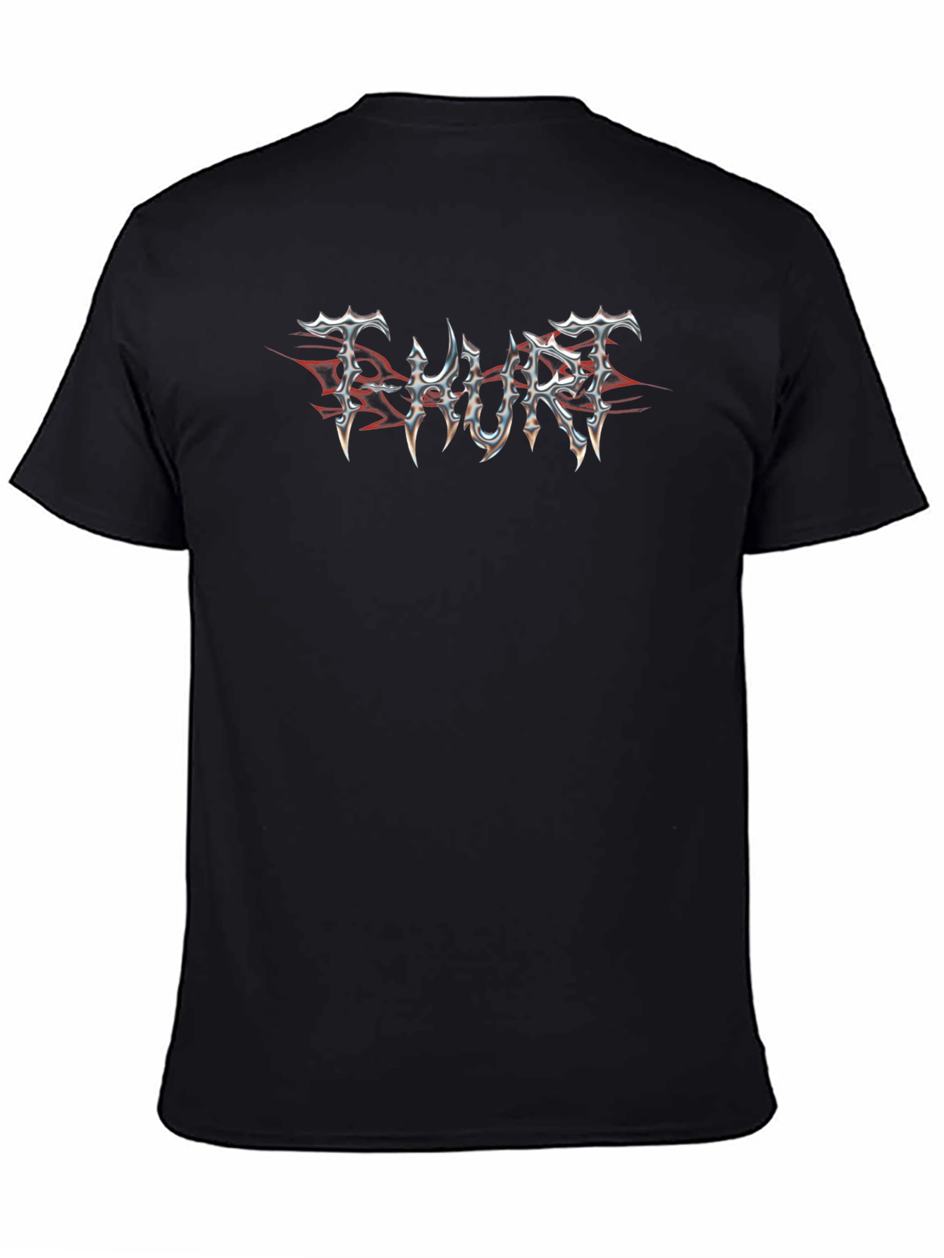 T-Hurt Black T-Shirt Metal Logo