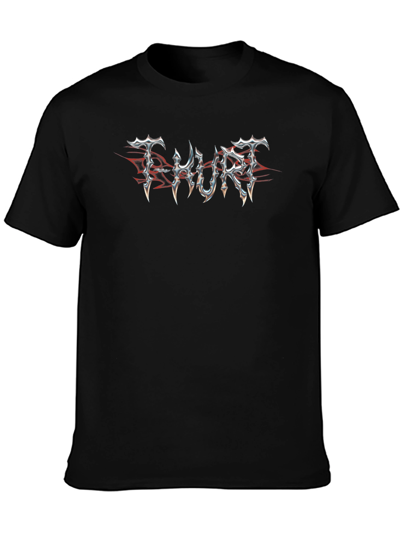 T-Hurt Black T-Shirt Metal Logo
