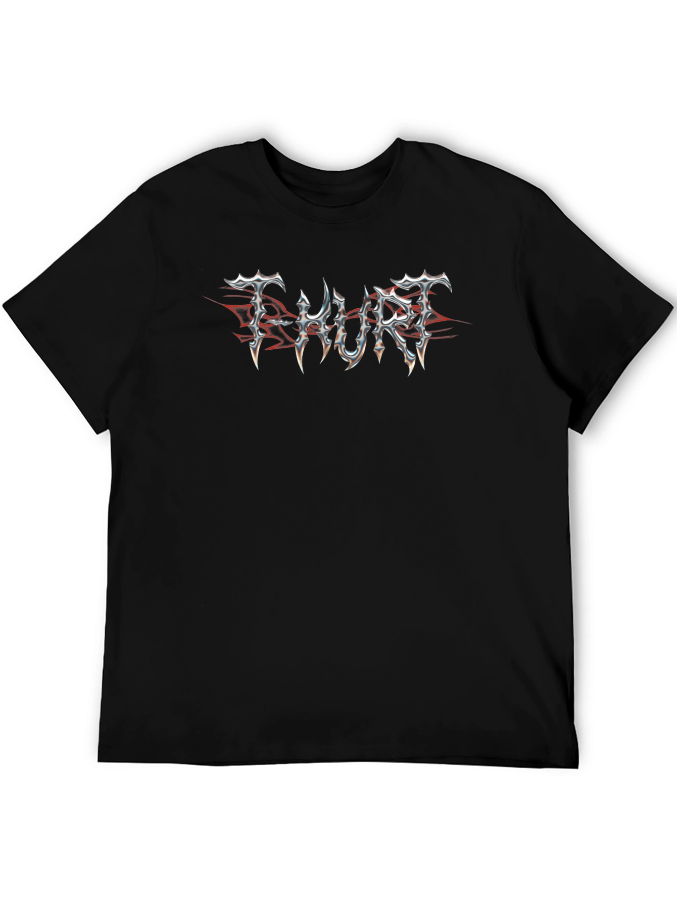 T-Hurt Black T-Shirt Metal Logo