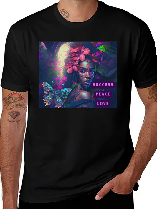 Success Peace Love Black T-Shirt