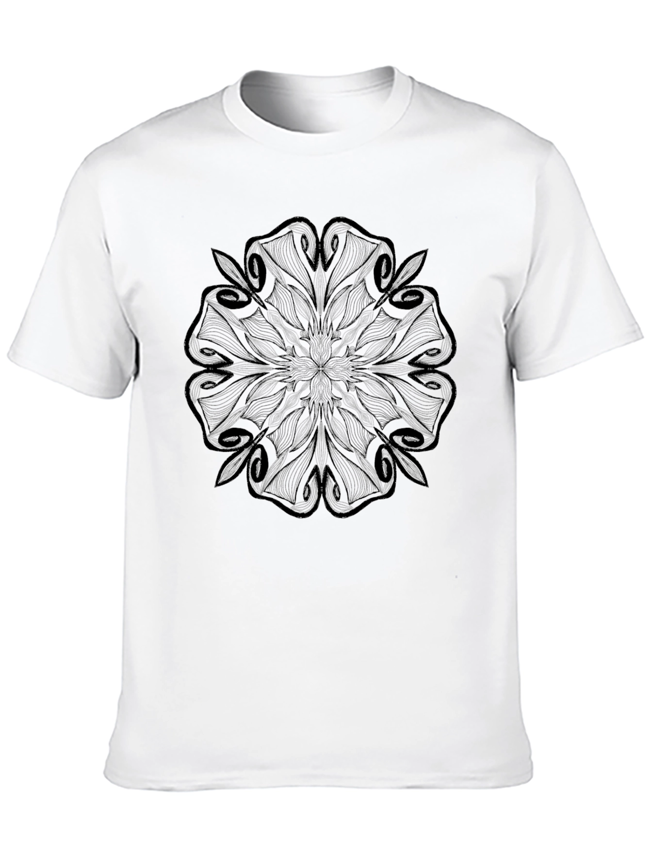 Abstract Floral Graphic Black T-Shirt