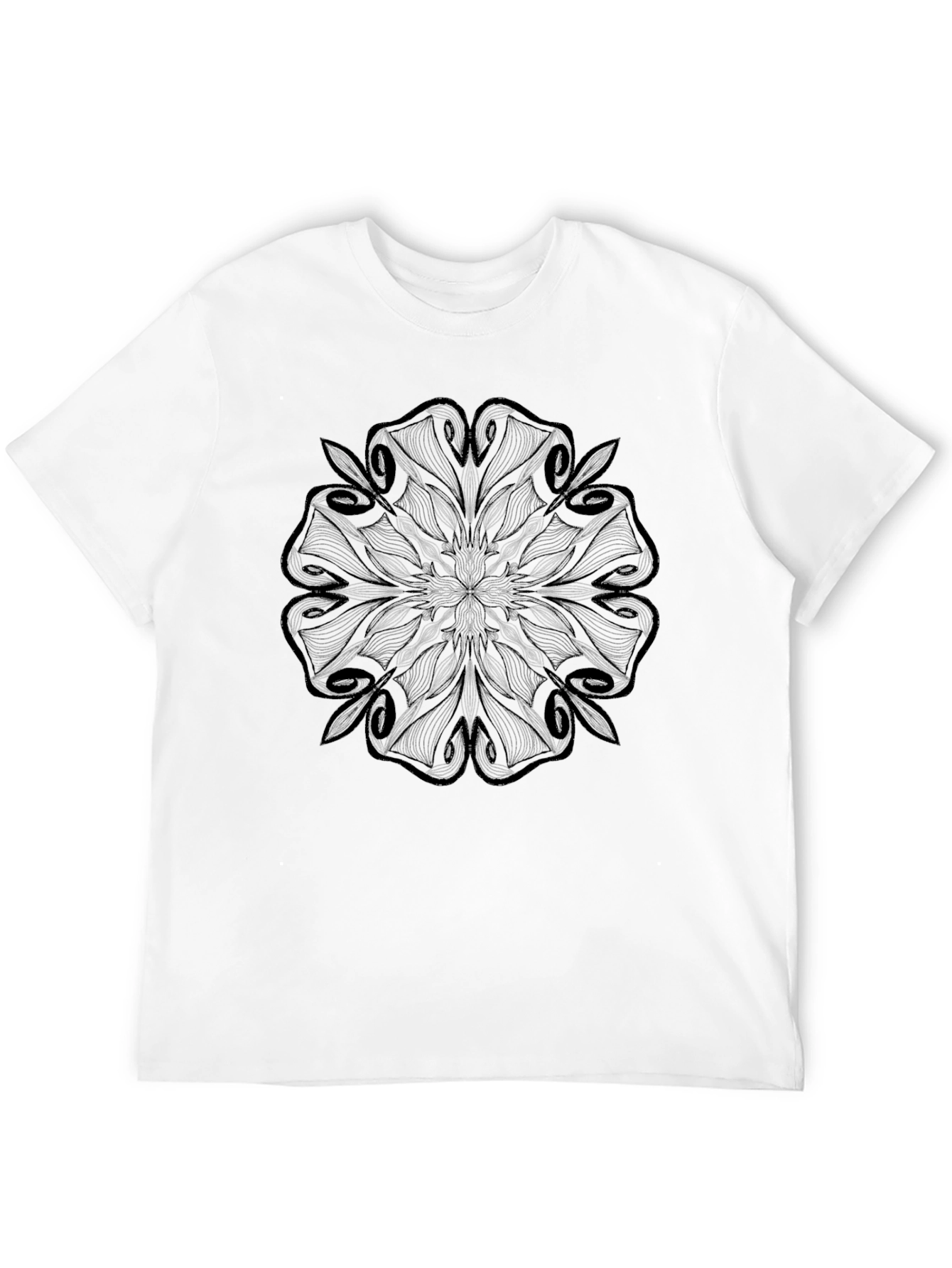 Abstract Floral Graphic Black T-Shirt