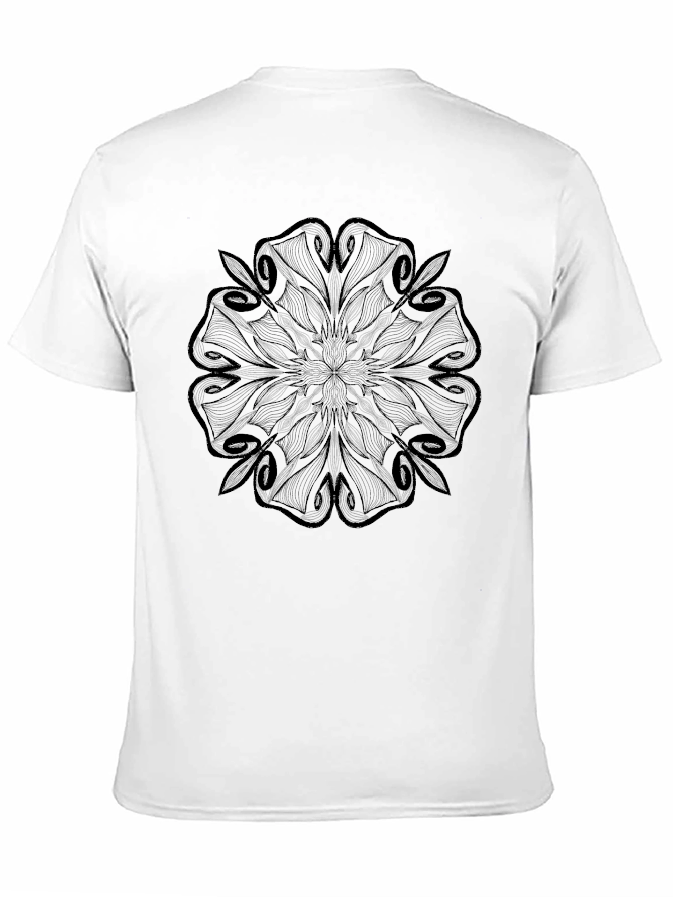 Abstract Floral Graphic Black T-Shirt