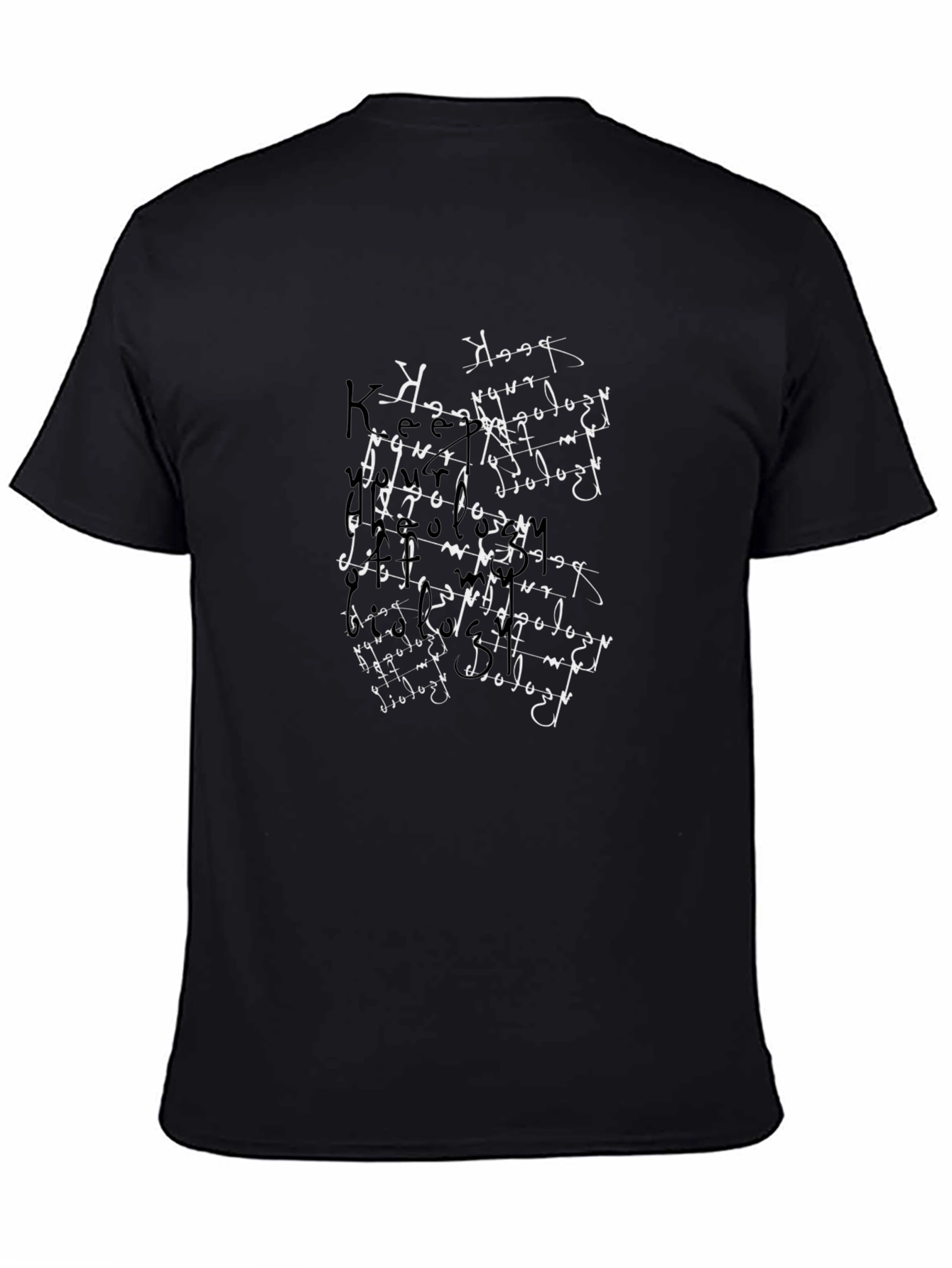 Abstract Script Black Tee