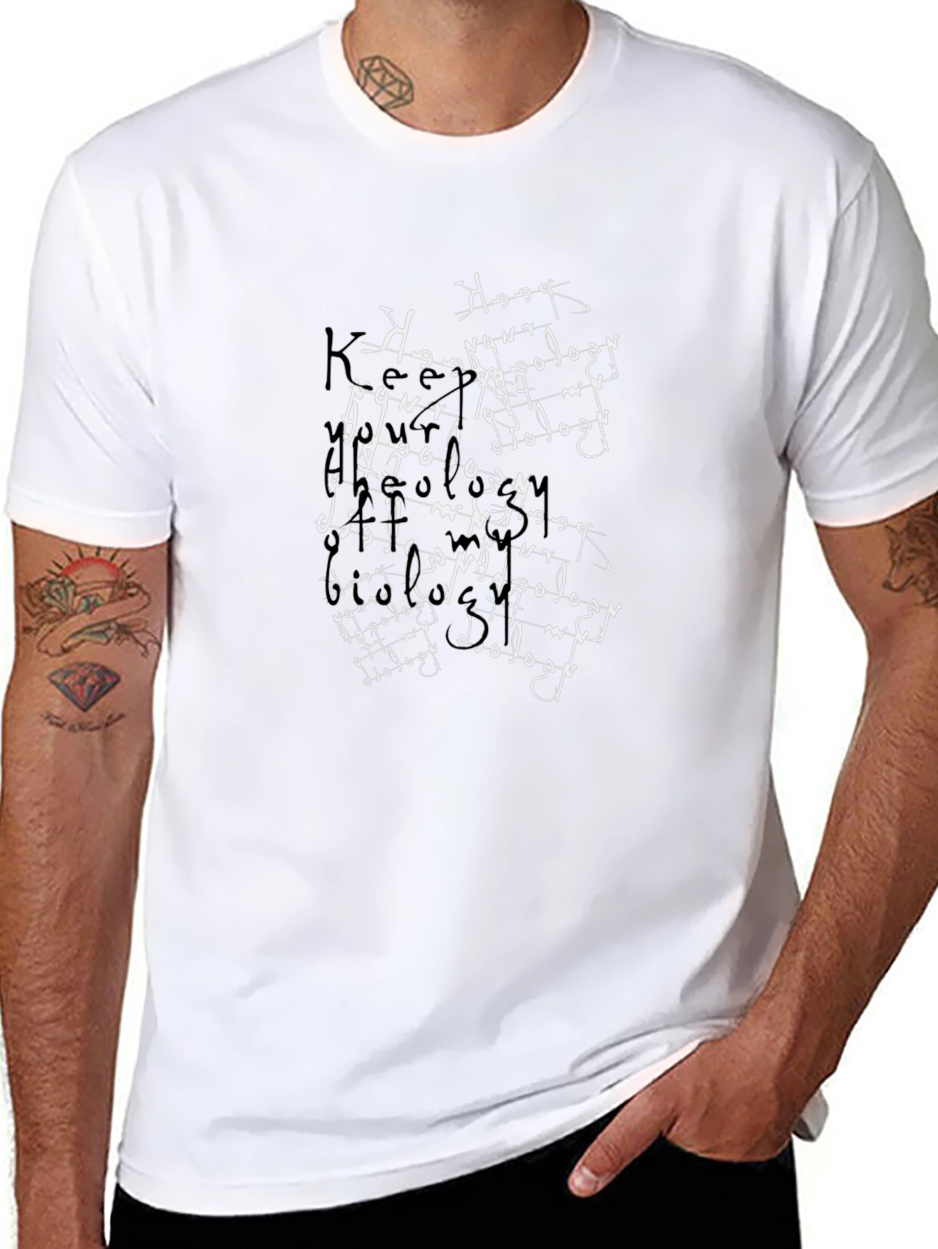 Abstract Script Black Tee