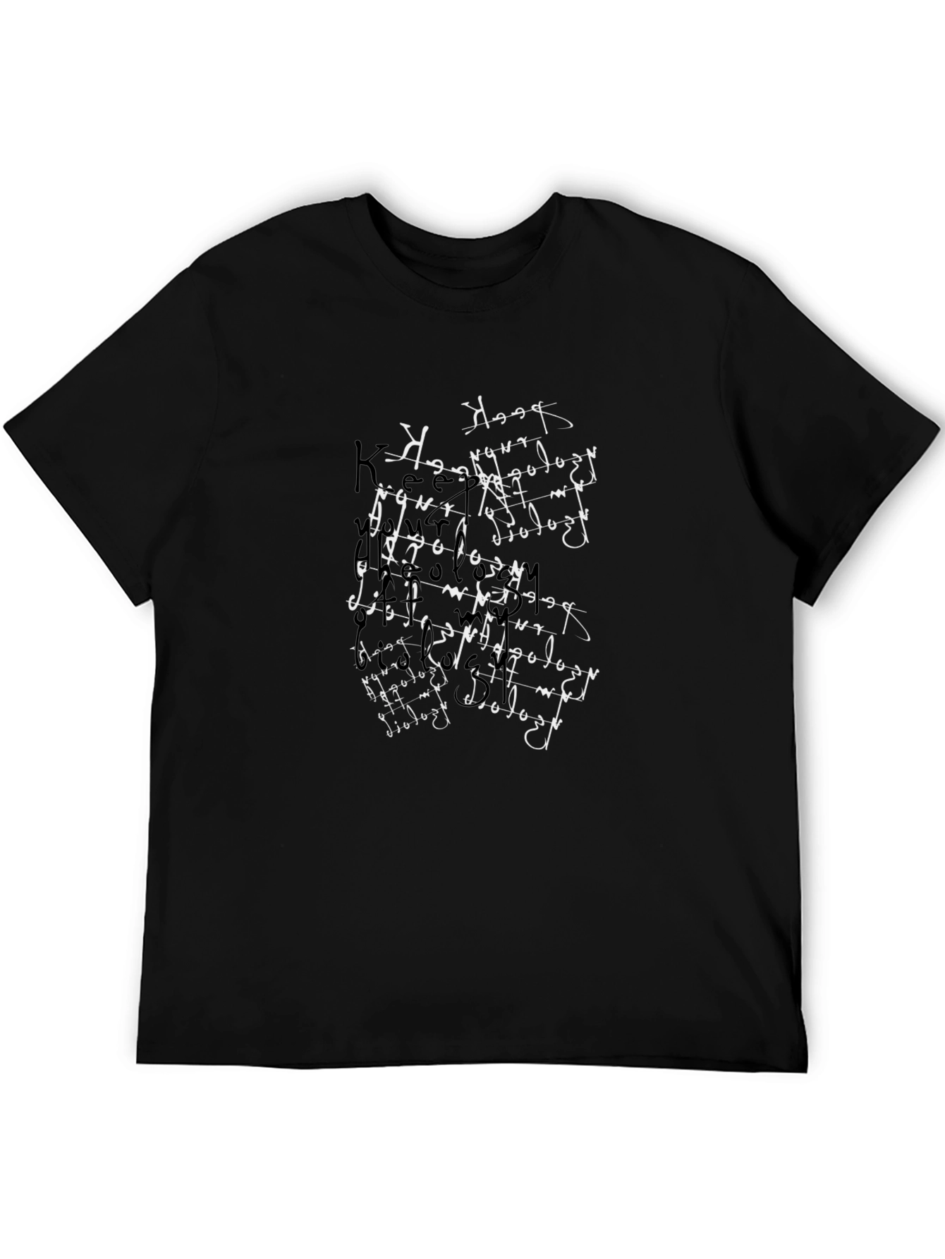 Abstract Script Black Tee
