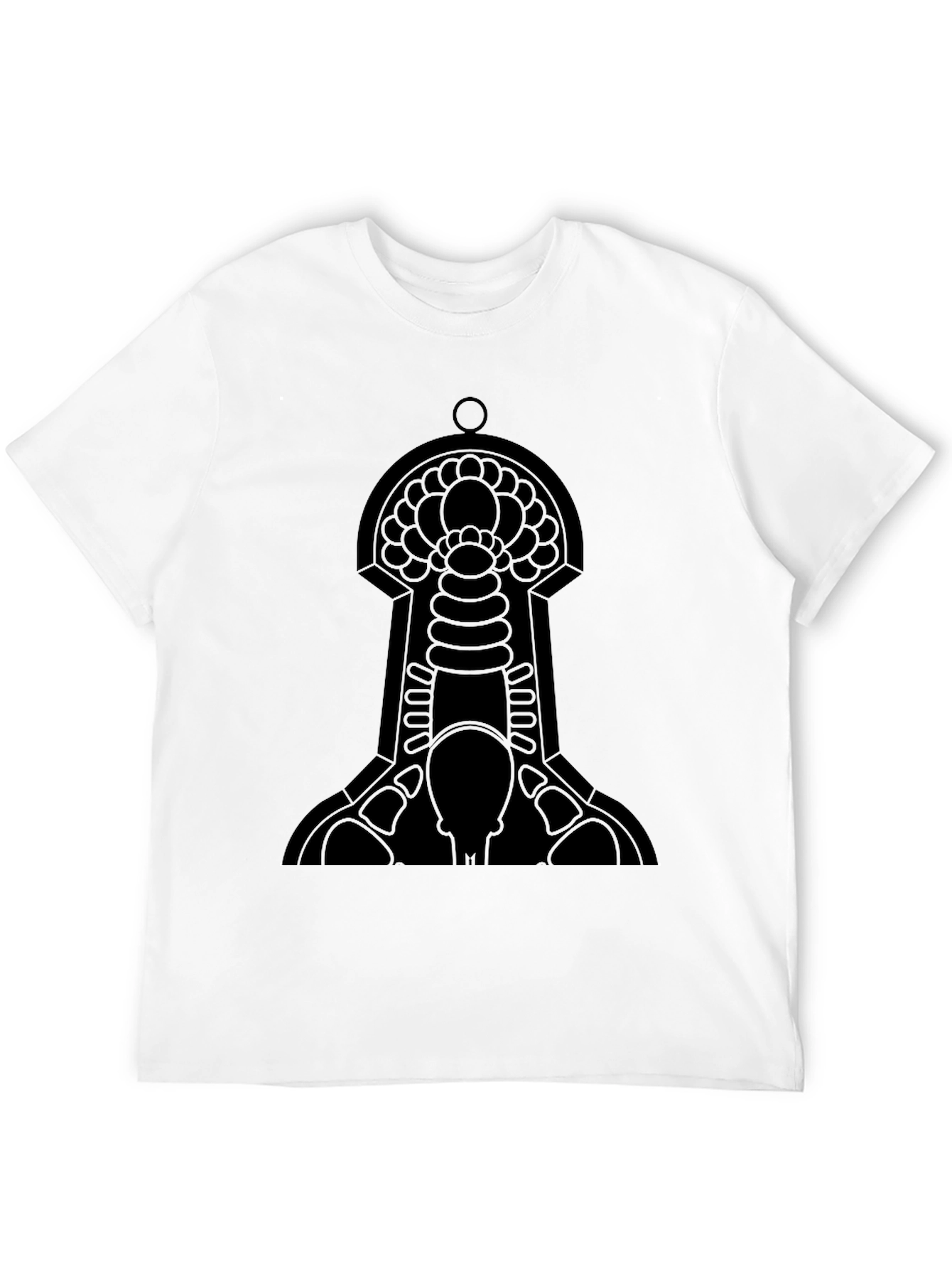 Abstract Keyhole Graphic Tee - Black