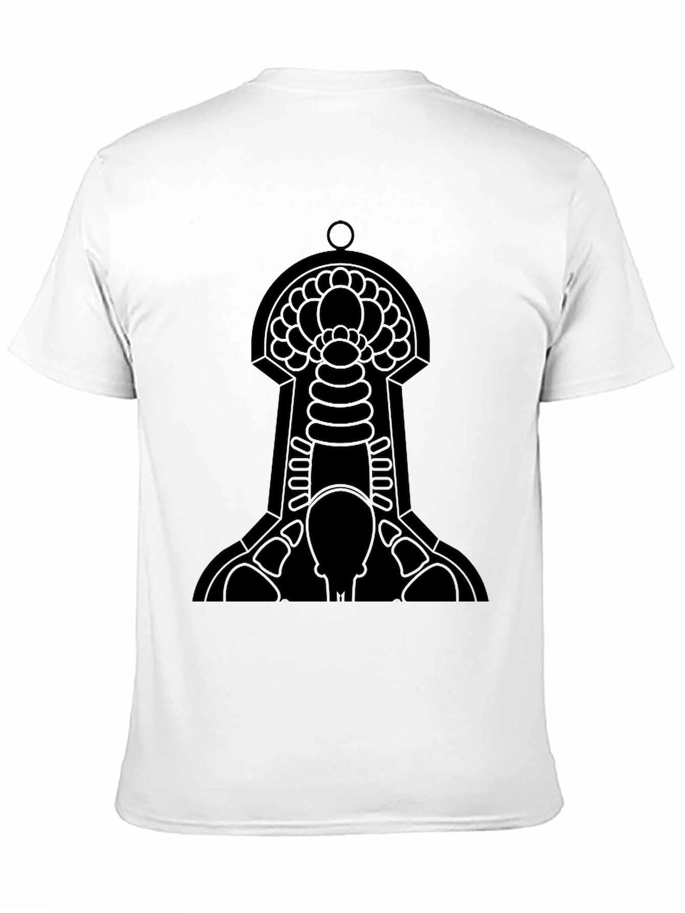 Abstract Keyhole Graphic Tee - Black
