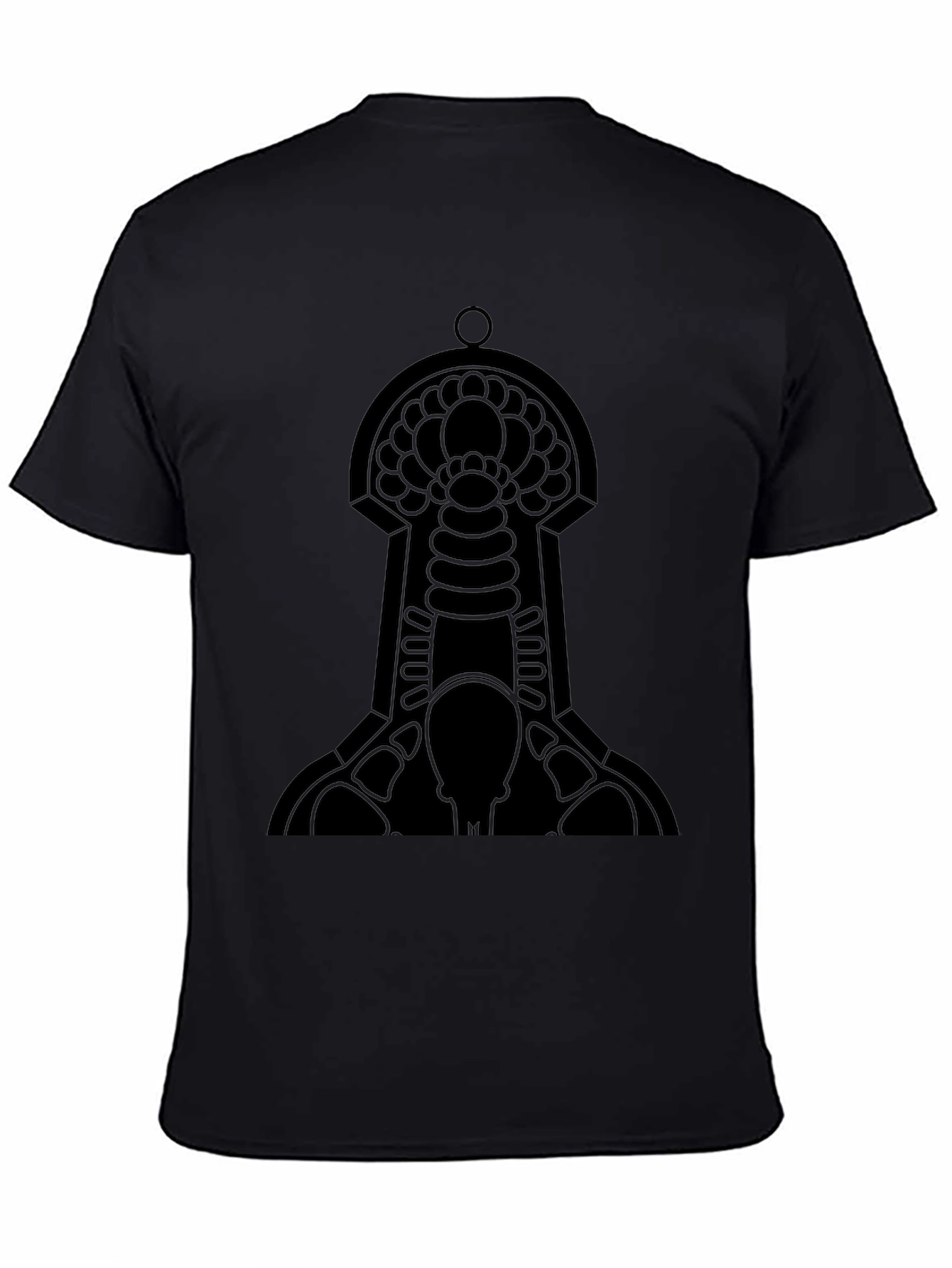 Abstract Keyhole Graphic Tee - Black