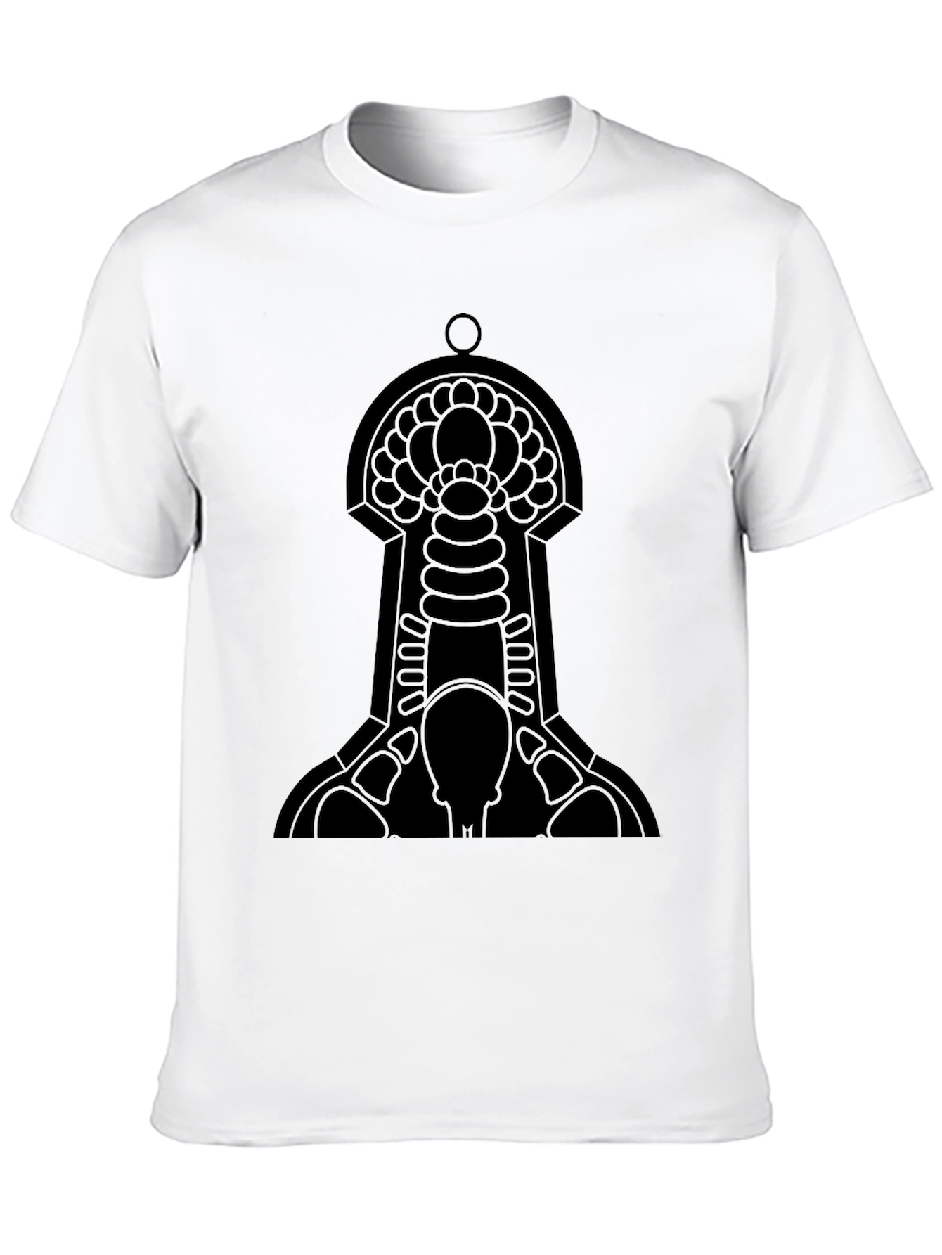 Abstract Keyhole Graphic Tee - Black