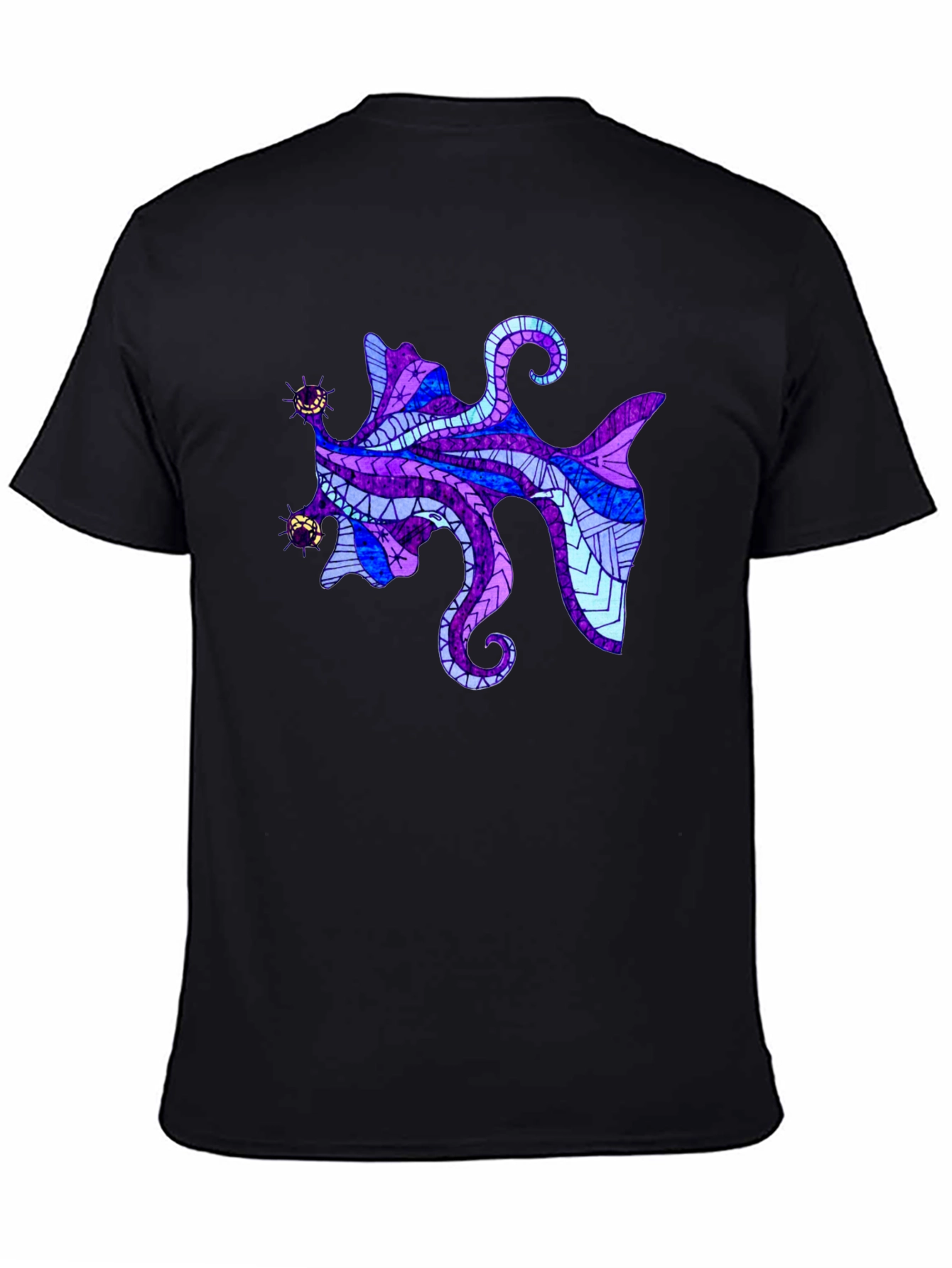 Abstract Octopus Graphic Tee - Mens Black T-Shirt