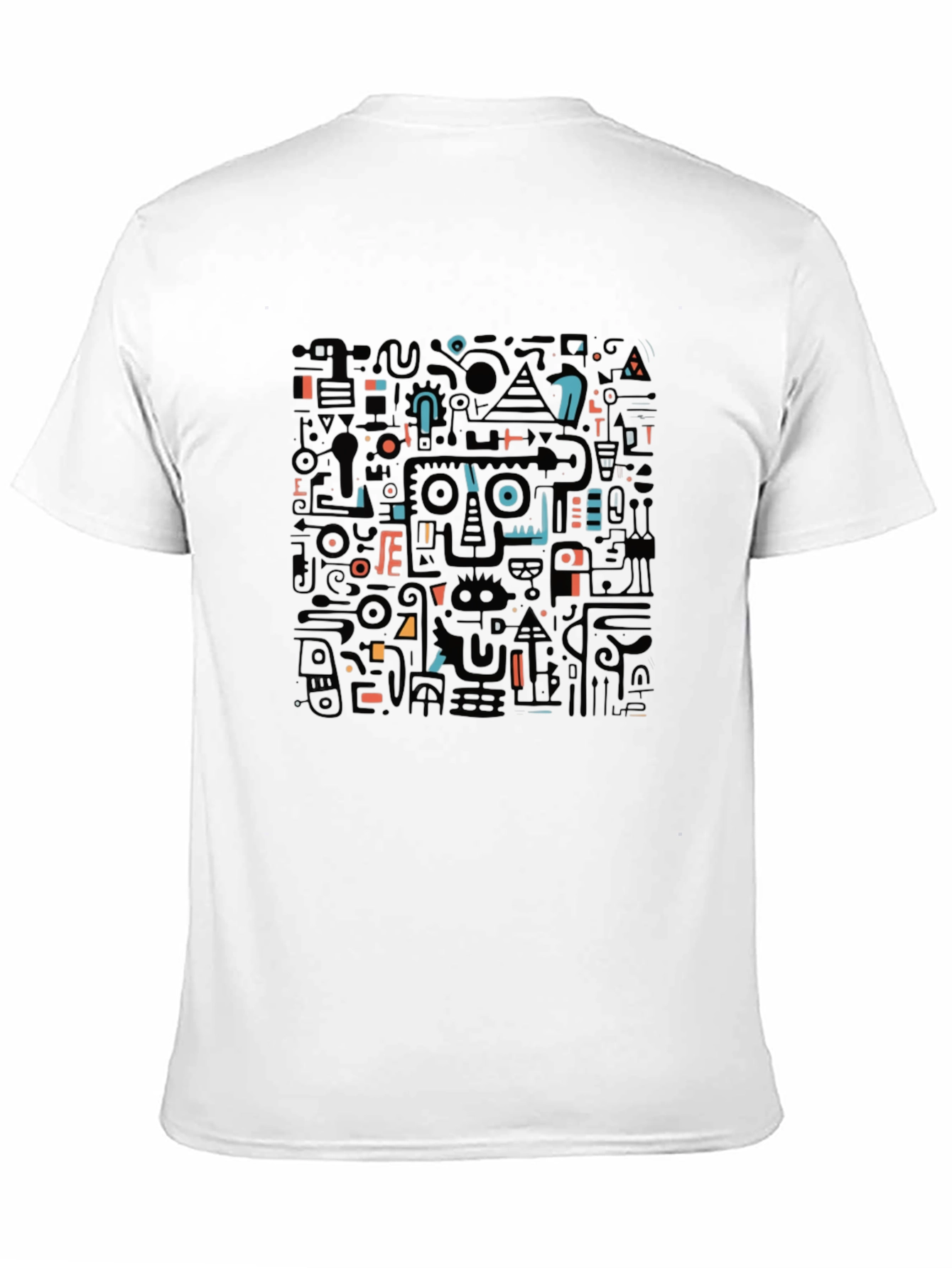 Abstract Geometric Print Black T-Shirt