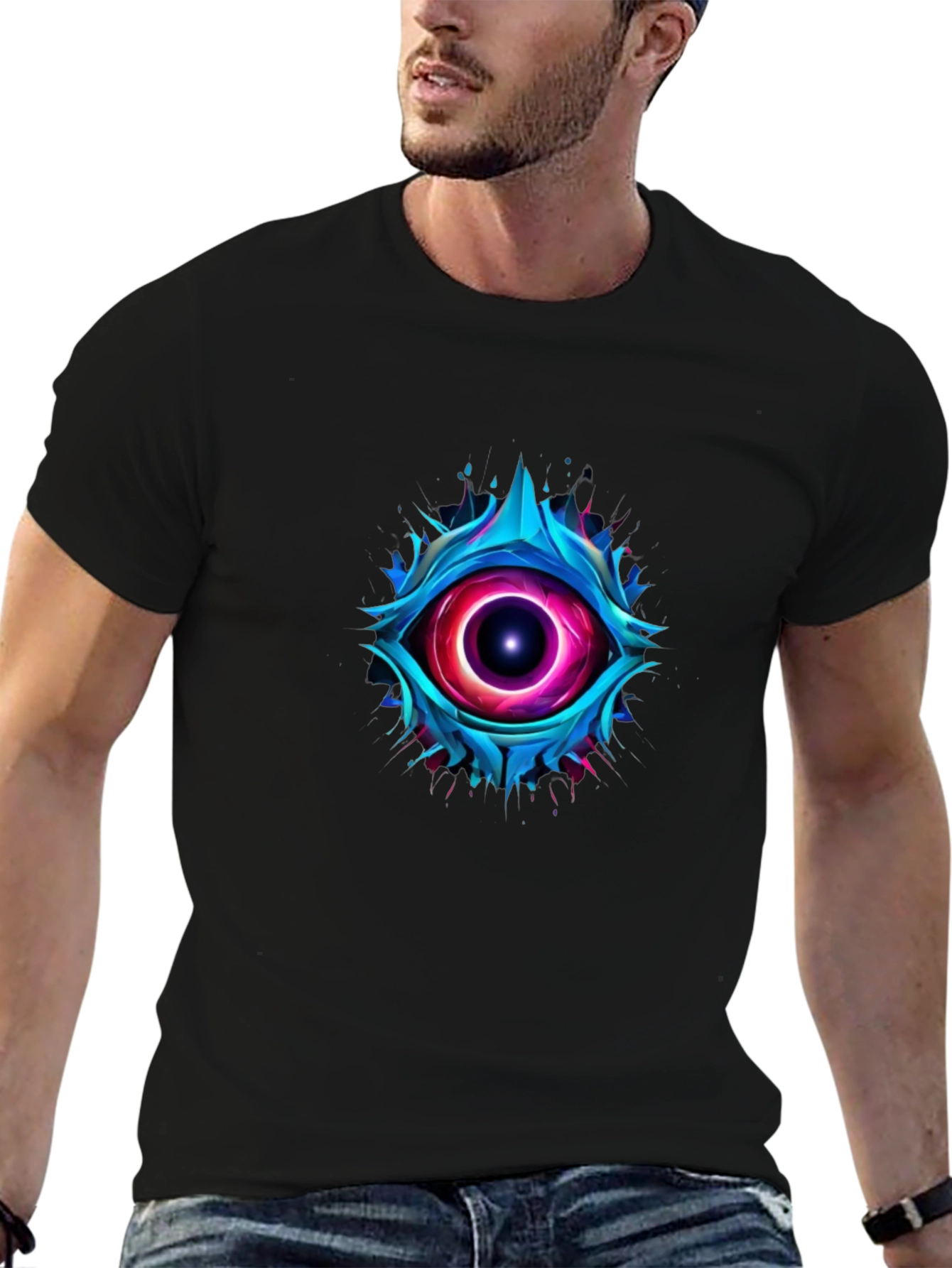 Abstract Eye Graphic T-Shirt - Mens Black Tee