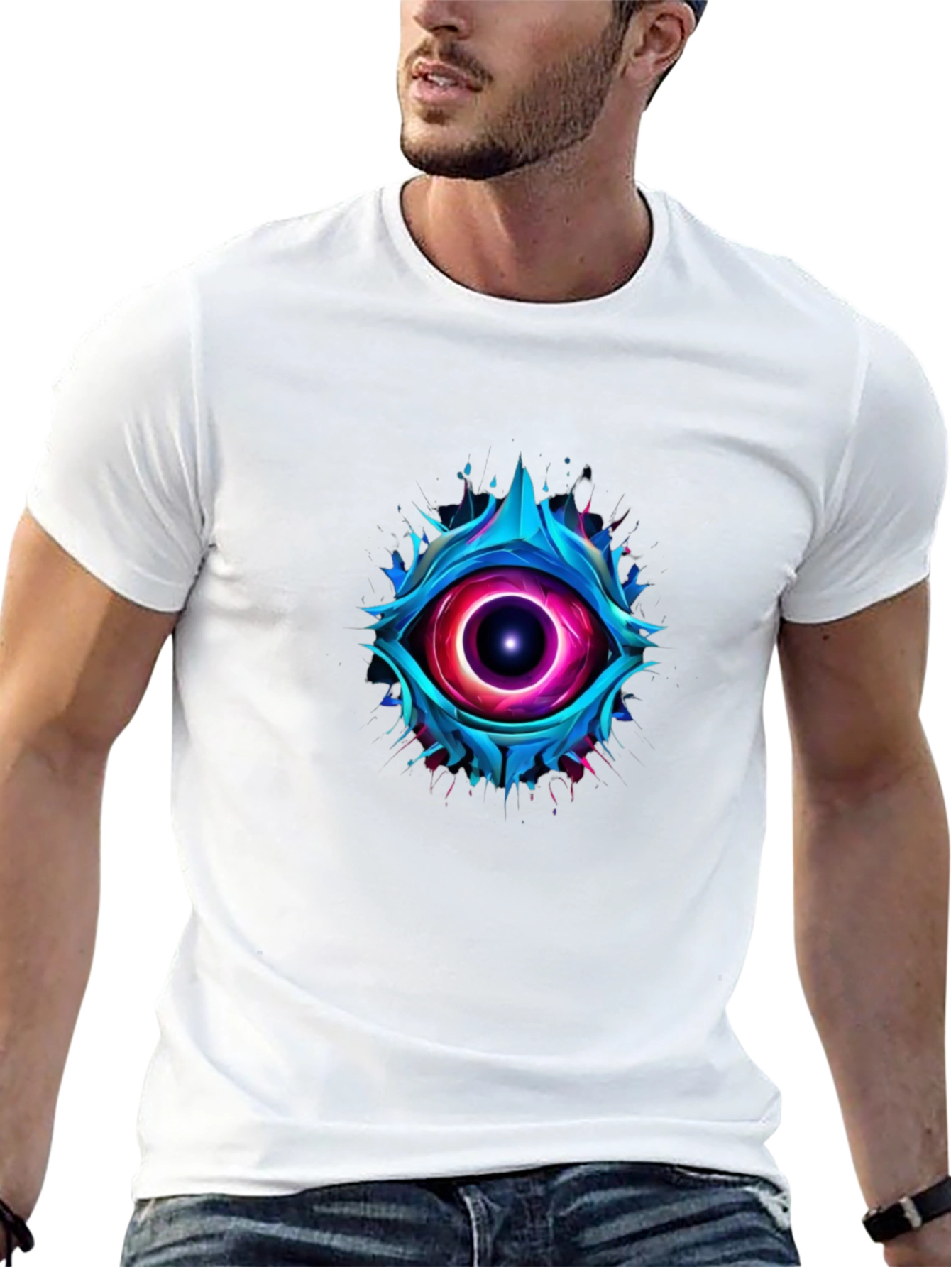 Abstract Eye Graphic T-Shirt - Mens Black Tee
