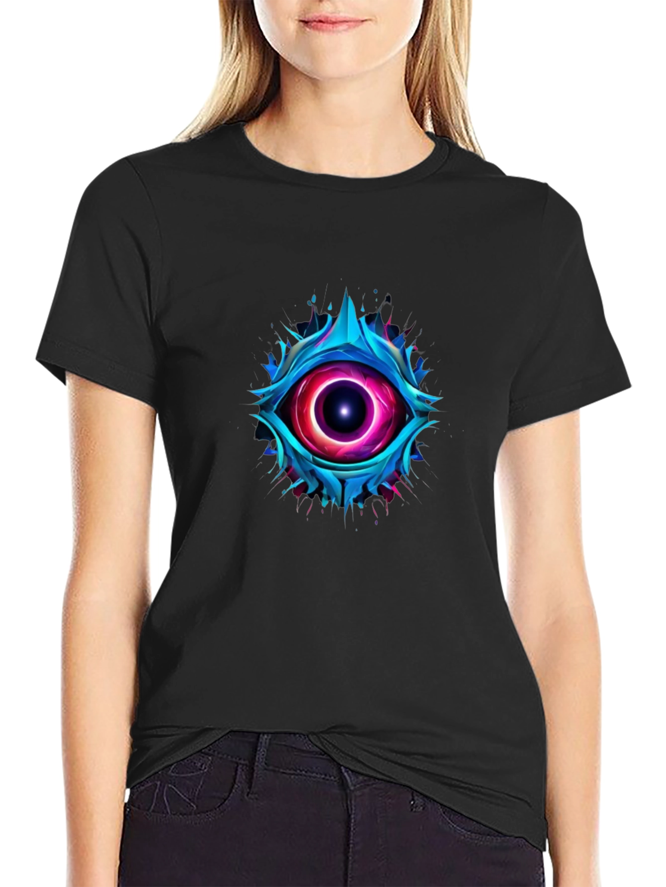 Abstract Eye Graphic T-Shirt - Mens Black Tee