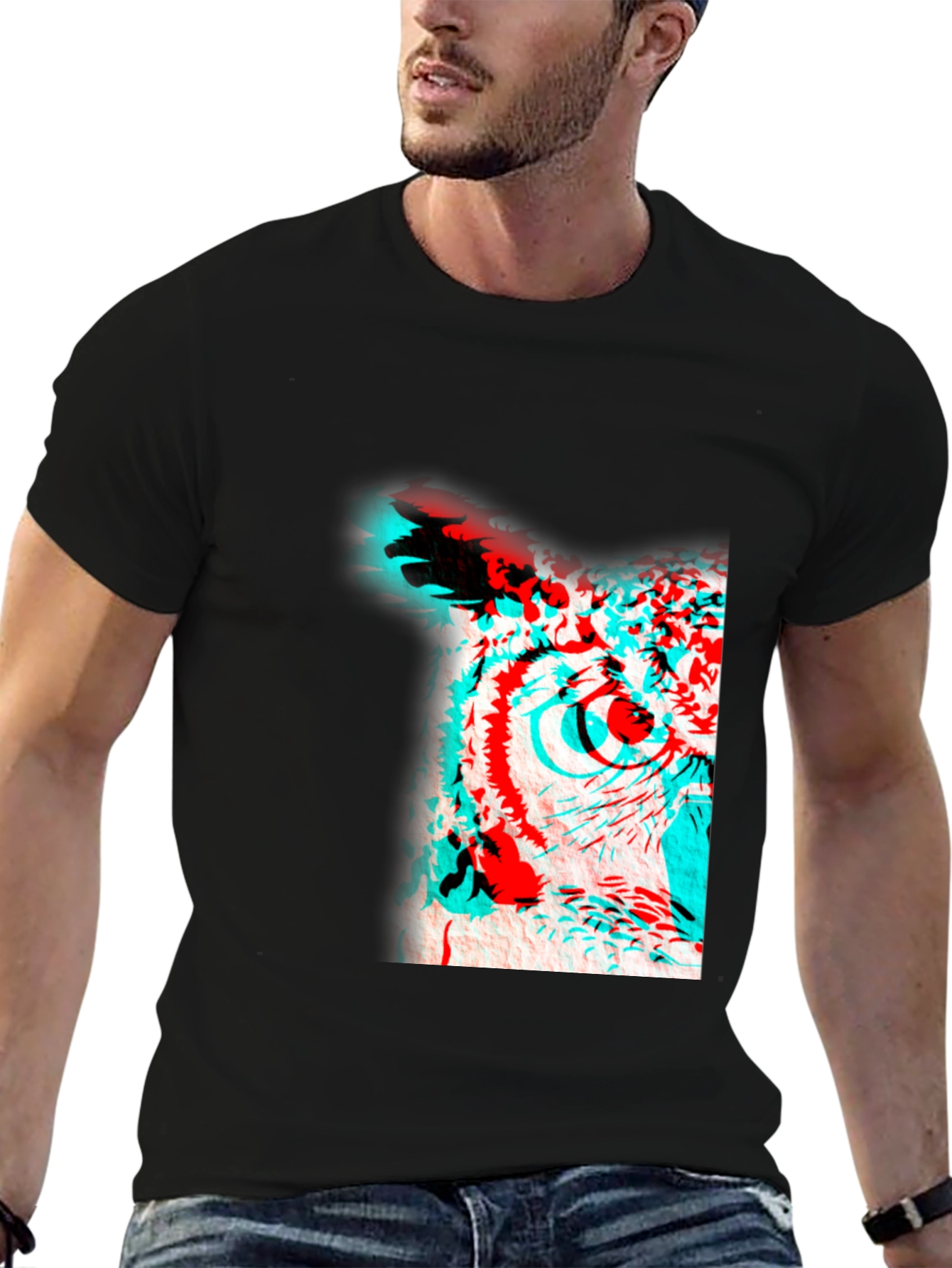 3D Owl Graphic Print Tee
