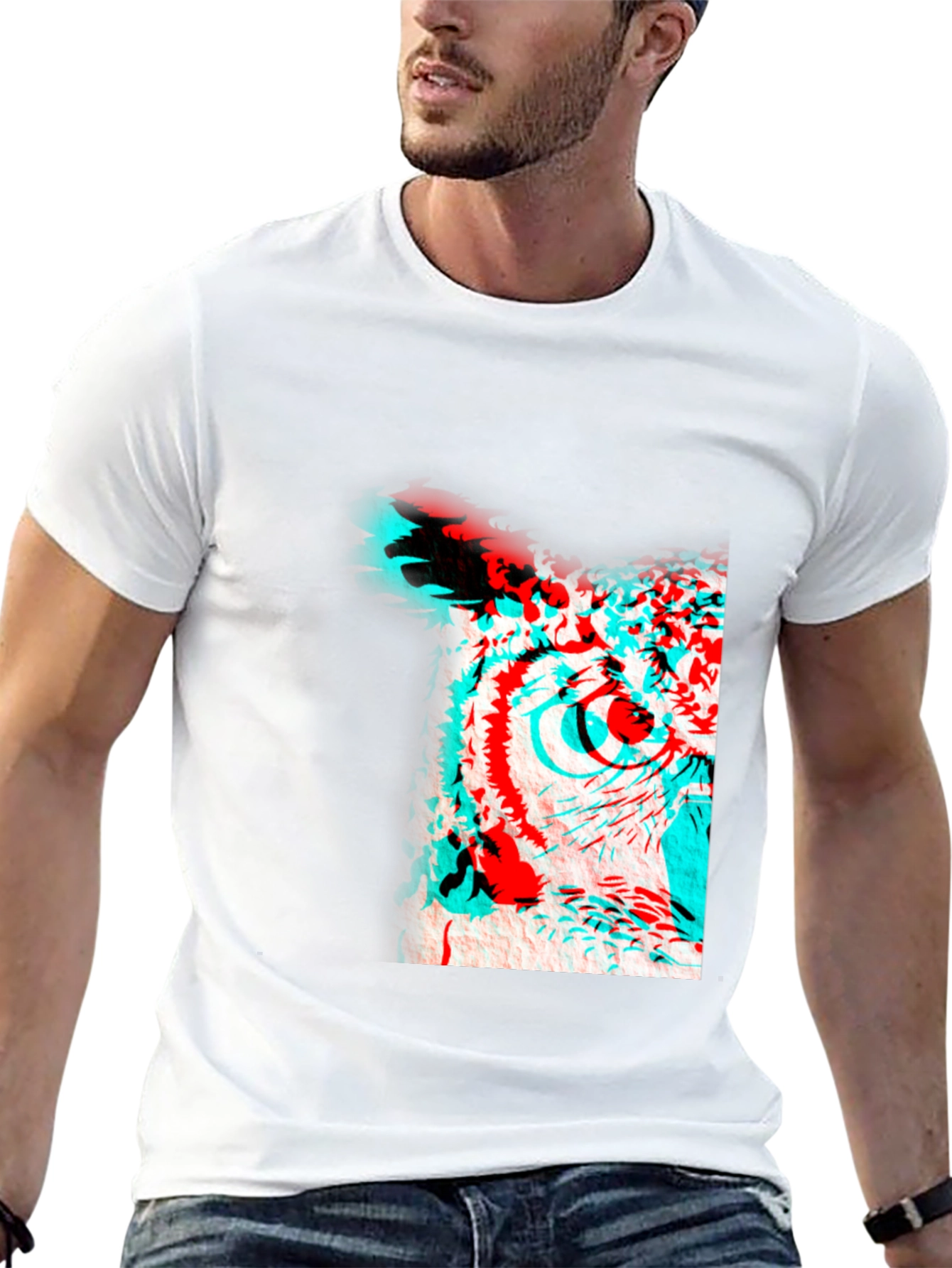 3D Owl Graphic Print Tee