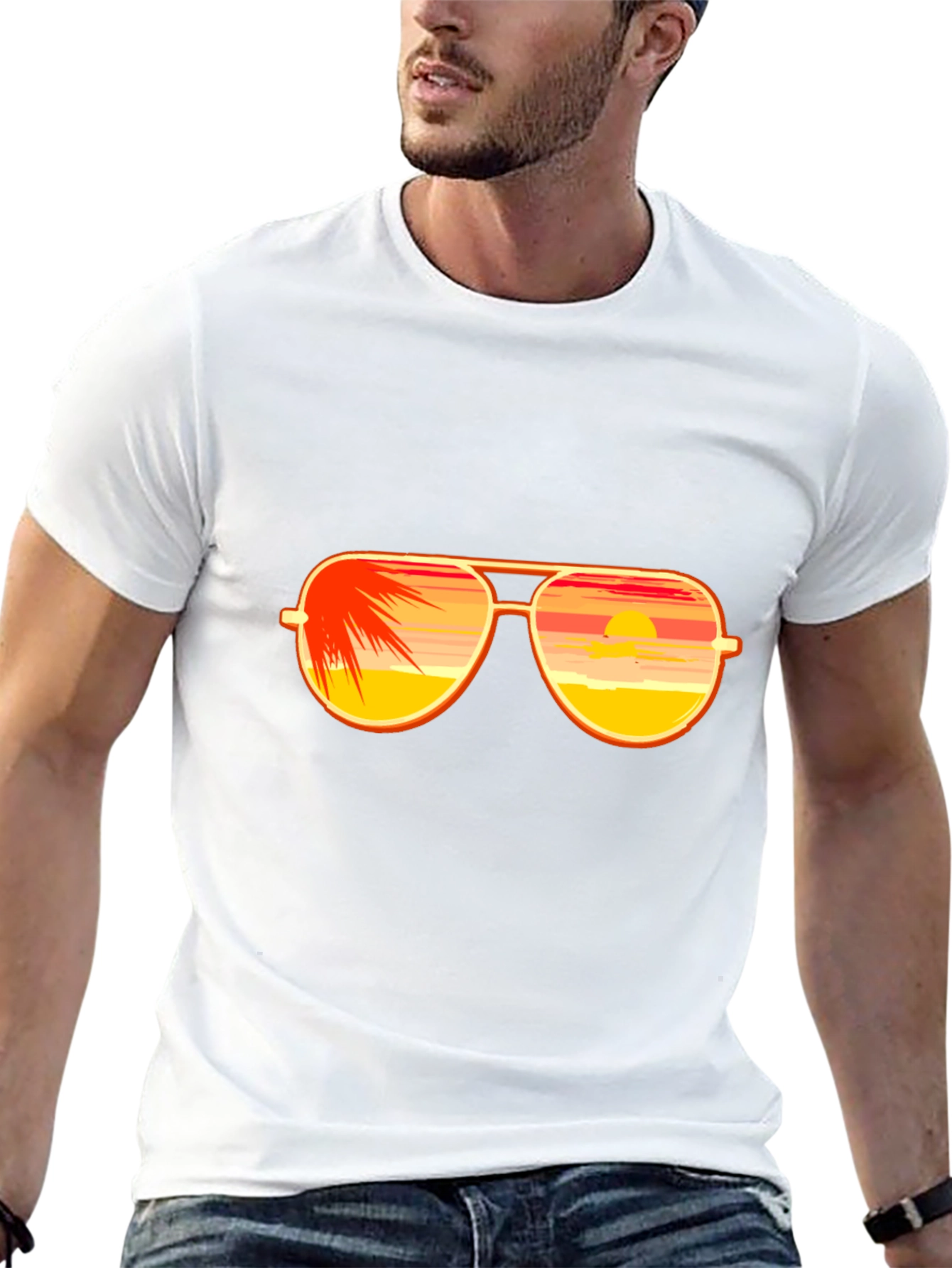 Sunset Sunglasses Graphic T-Shirt - Black Cotton Tee