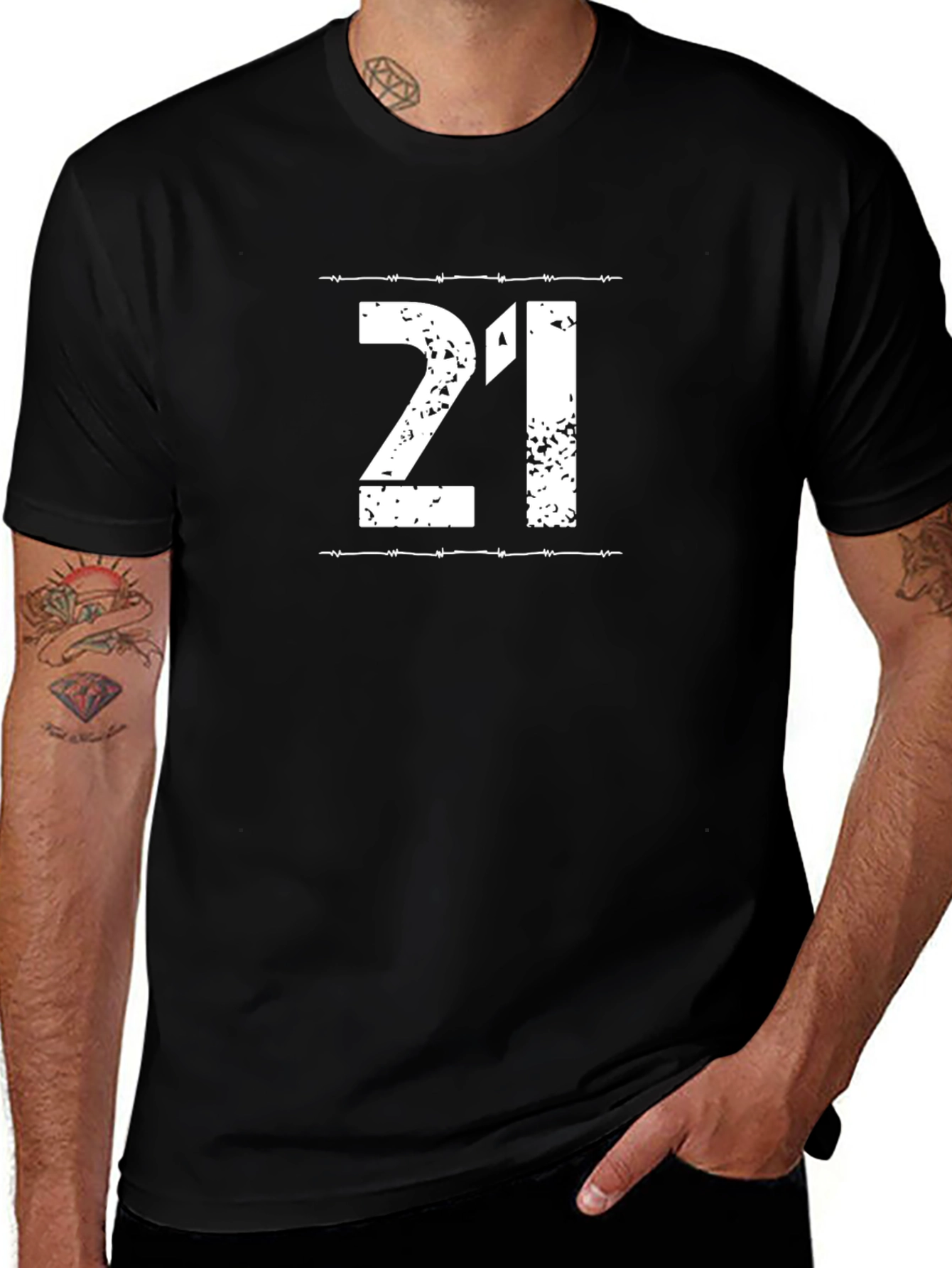 21st Birthday Barbed Wire Graphic Tee