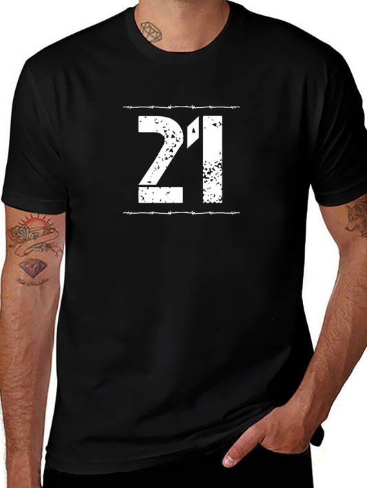 21st Birthday Barbed Wire Graphic Tee
