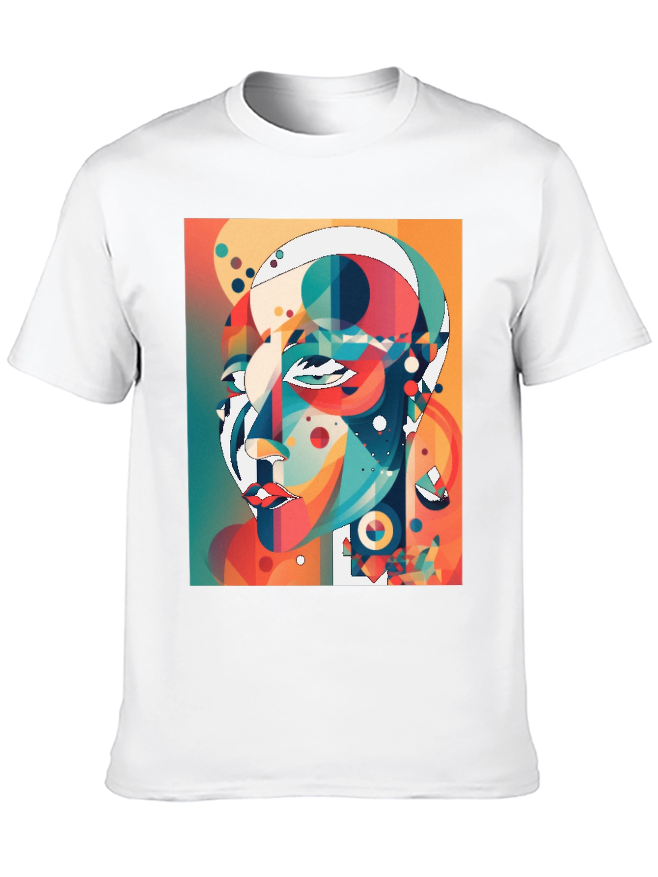Abstract Geometric Face Graphic Tee