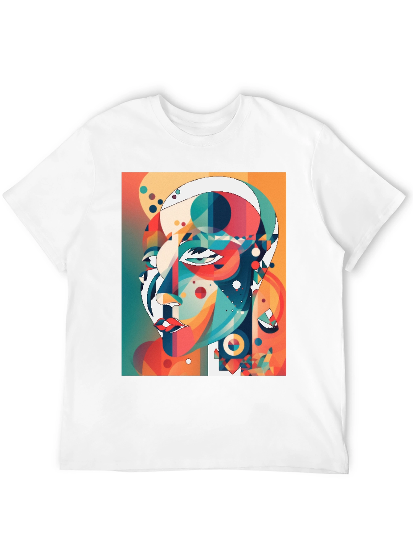 Abstract Geometric Face Graphic Tee