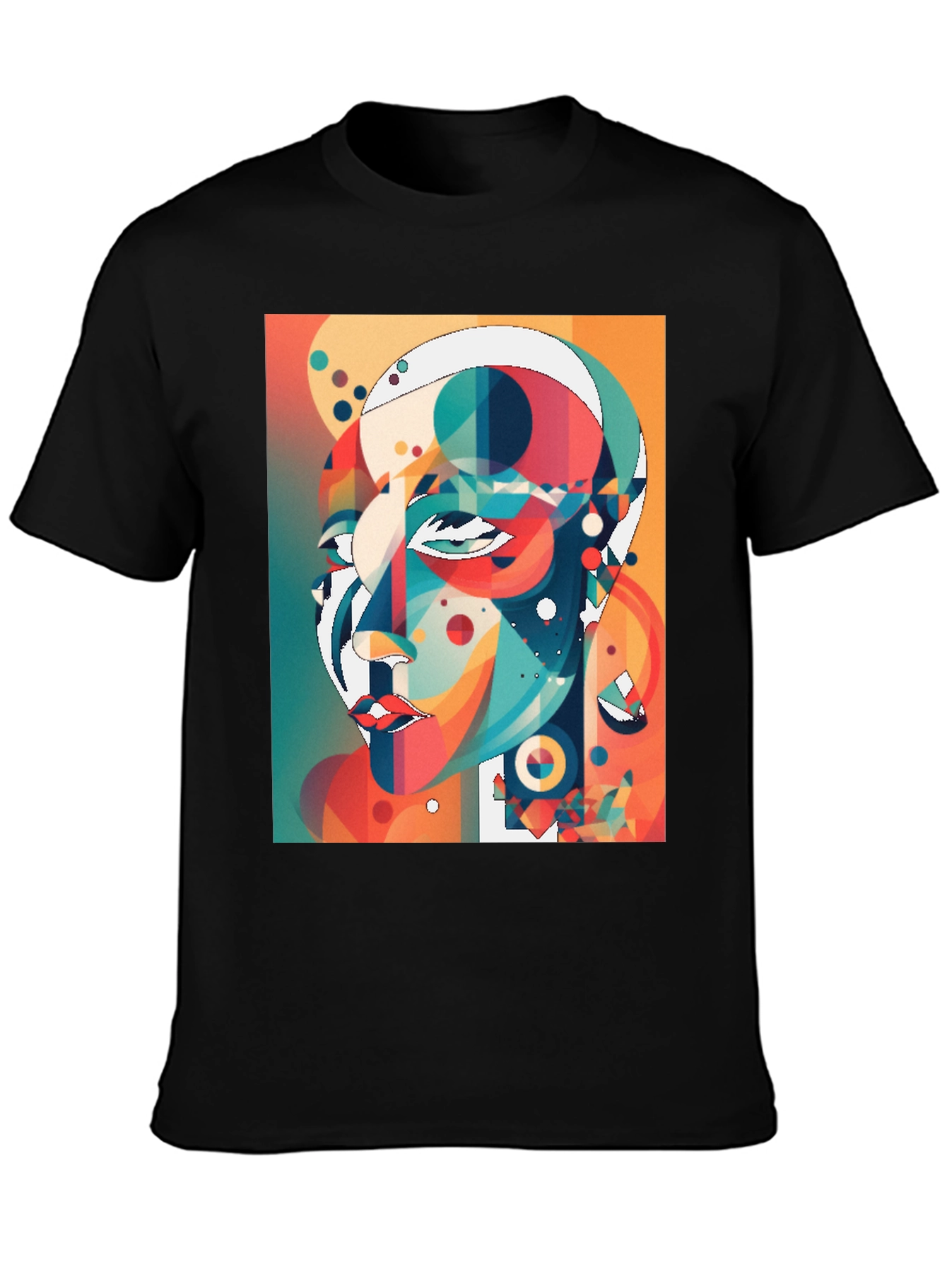 Abstract Geometric Face Graphic Tee
