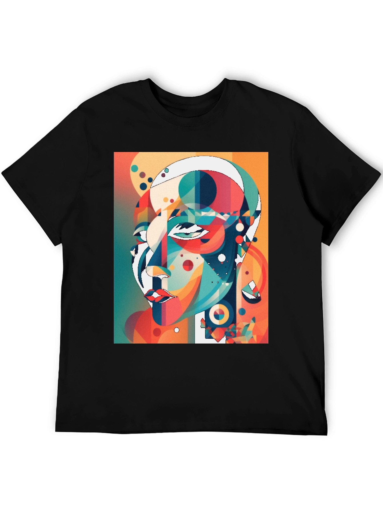 Abstract Geometric Face Graphic Tee