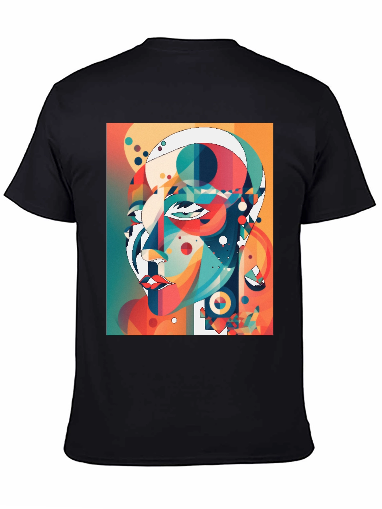 Abstract Geometric Face Graphic Tee