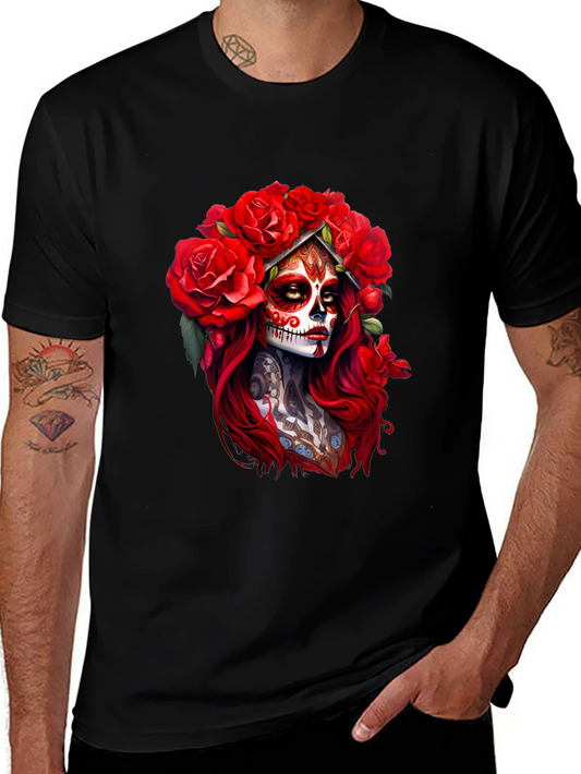 Sugar Skull Rose T-Shirt - Day of the Dead Tee