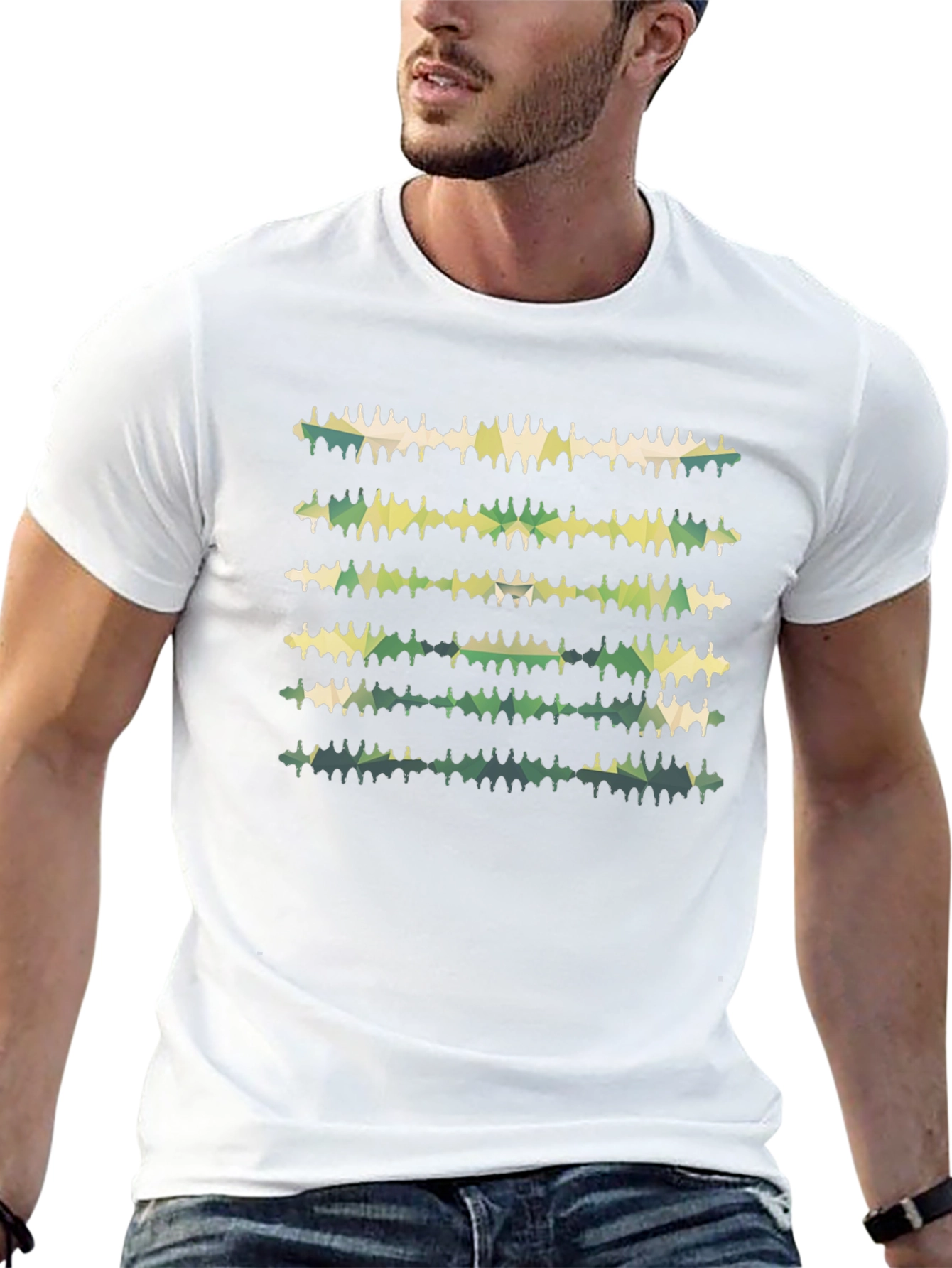 Abstract Camo Graphic Black T-Shirt
