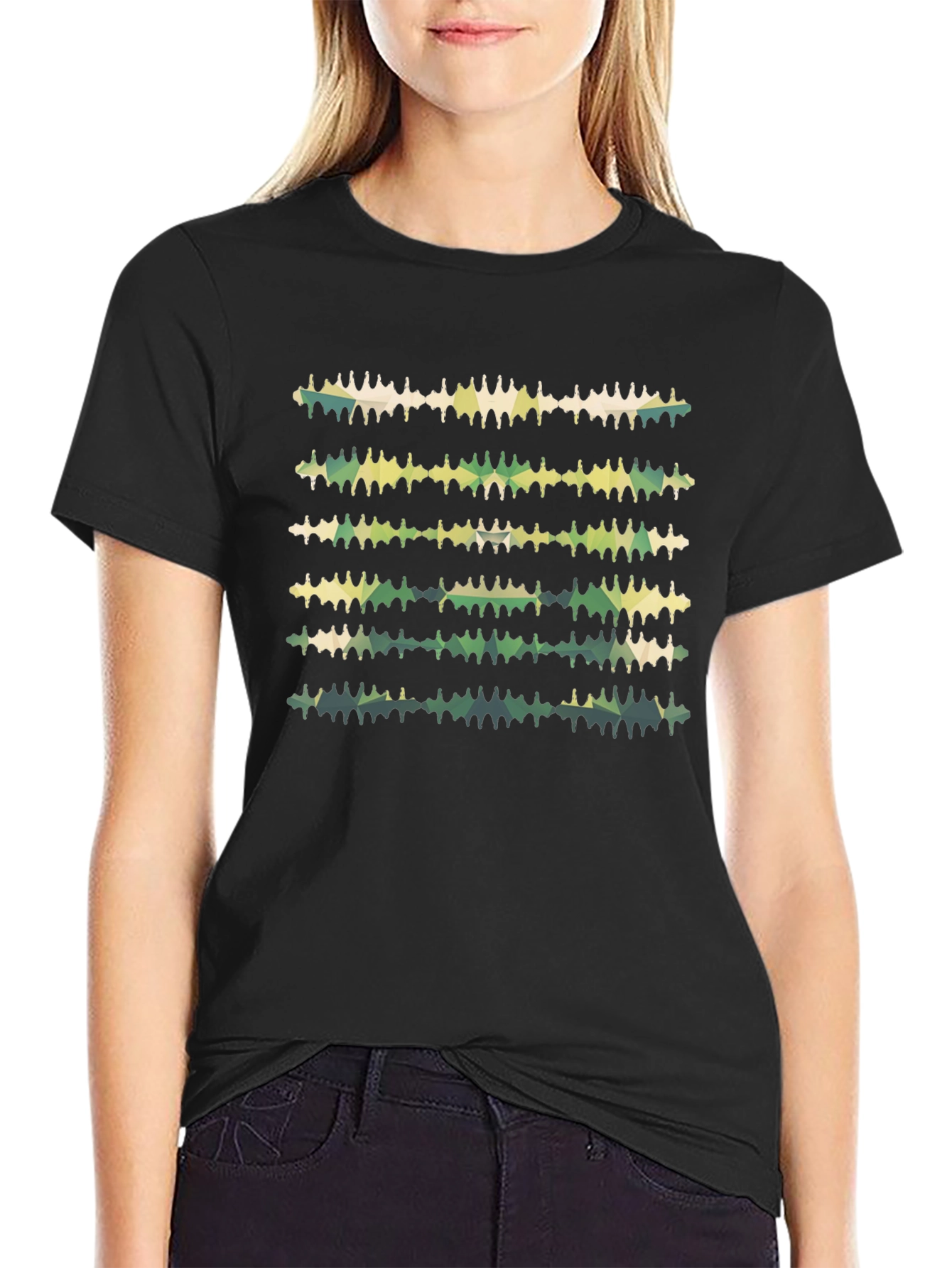 Abstract Camo Graphic Black T-Shirt