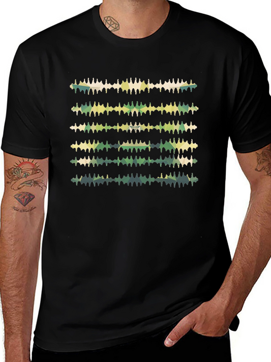 Abstract Camo Graphic Black T-Shirt