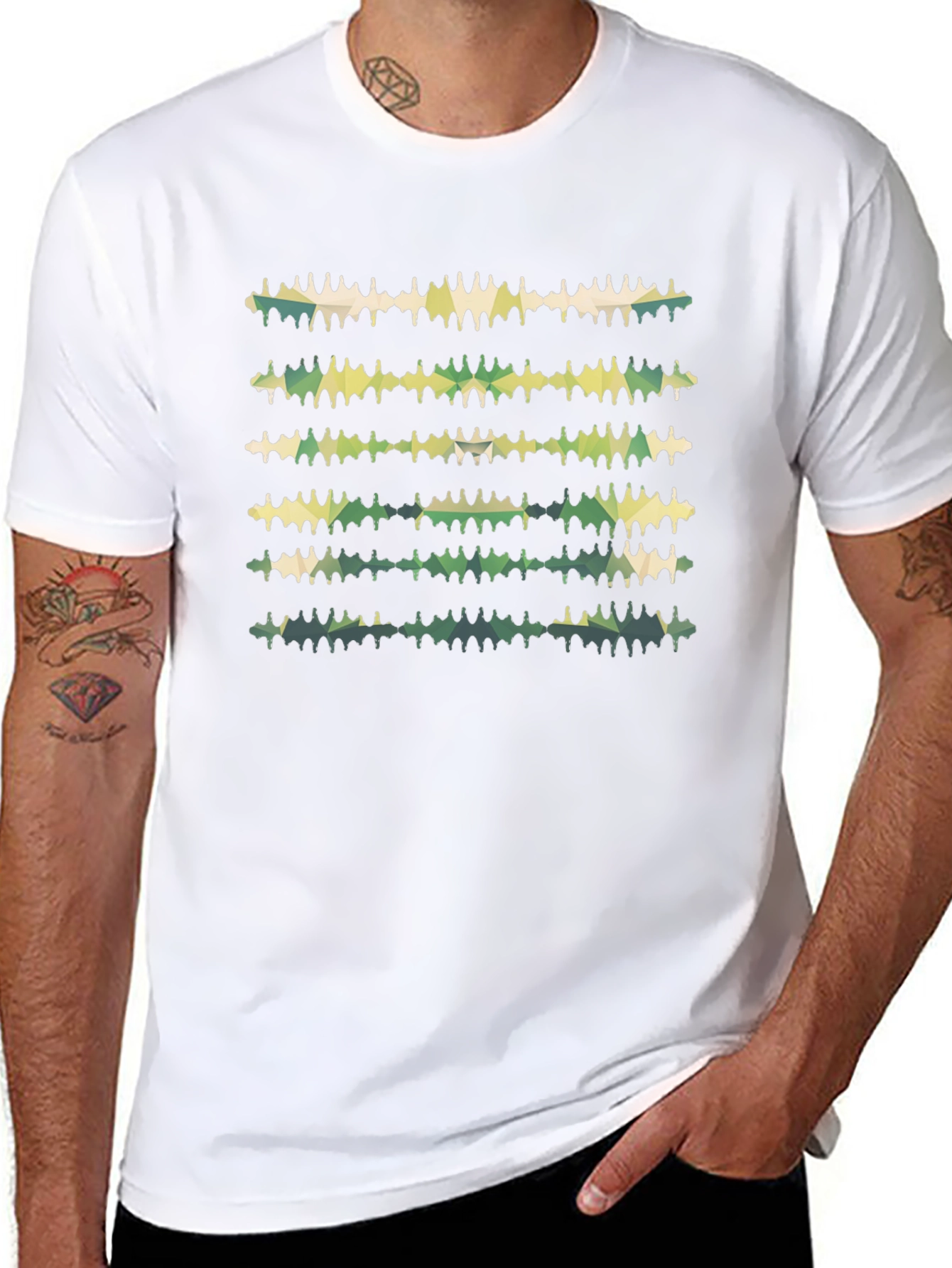 Abstract Camo Graphic Black T-Shirt
