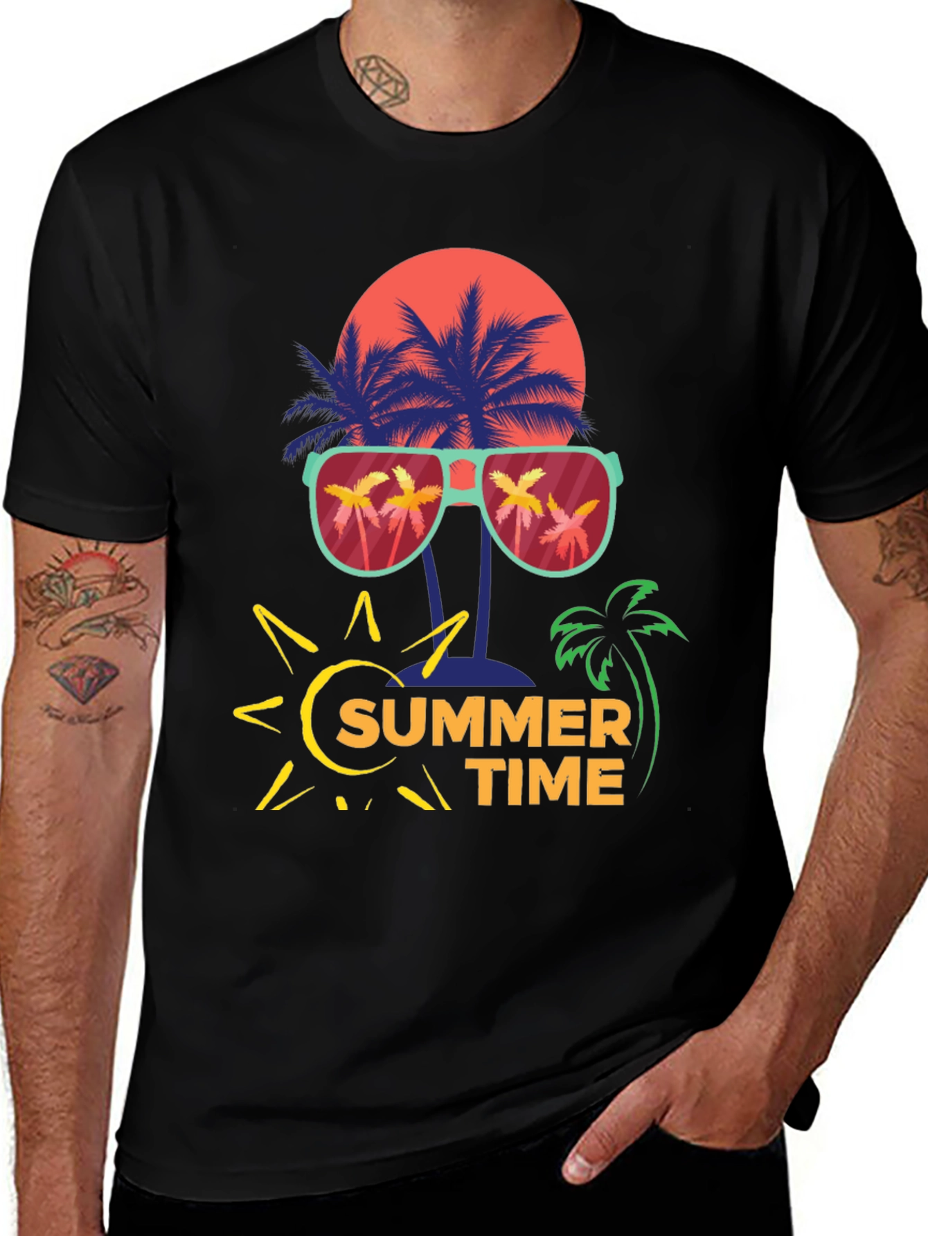 Summer Time Palm Tree Graphic Tee