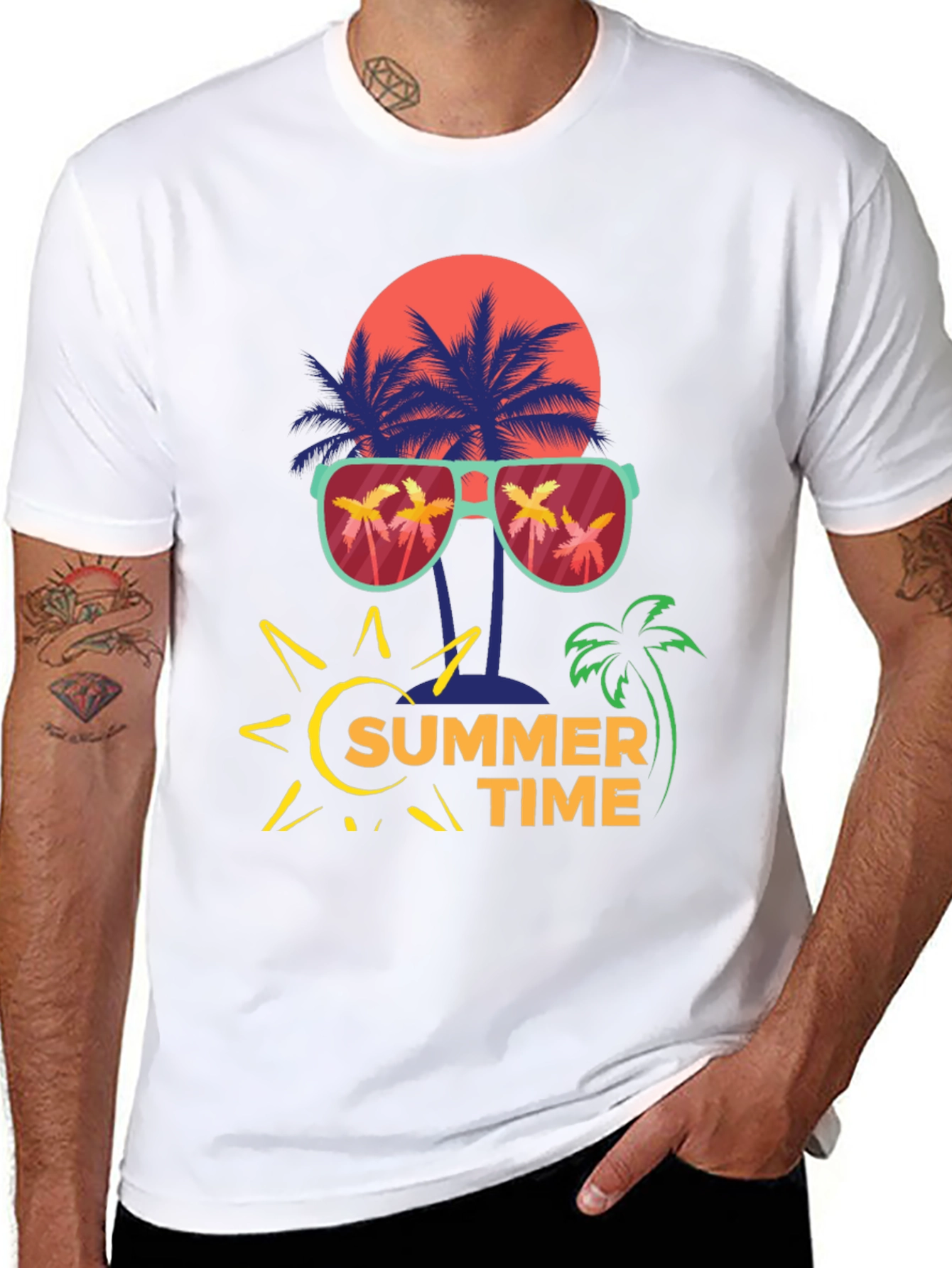 Summer Time Palm Tree Graphic Tee
