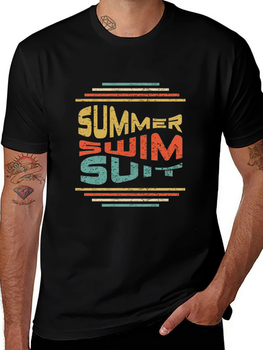 Summer Swimsuit Graphic Tee - Retro Style