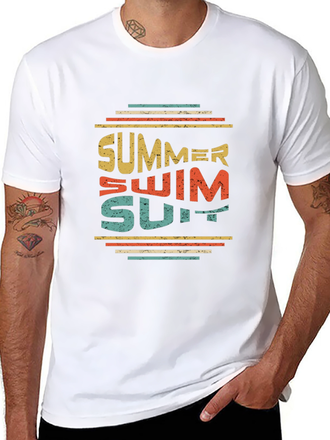 Summer Swimsuit Graphic Tee - Retro Style